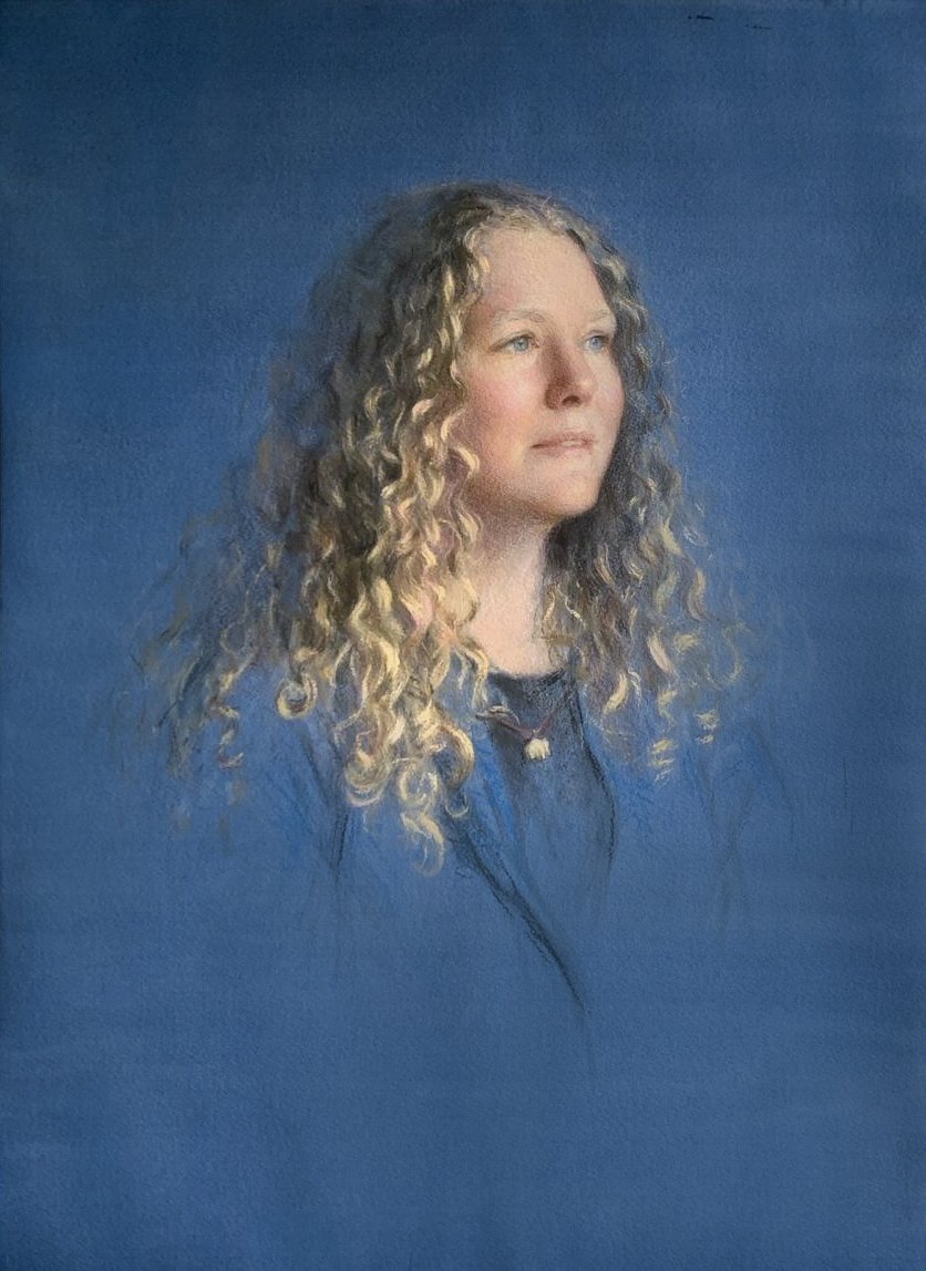         
Porträtt av konstnären Ellen S. Barkin
      
 
🔴 48x65 cm, pastell på papper