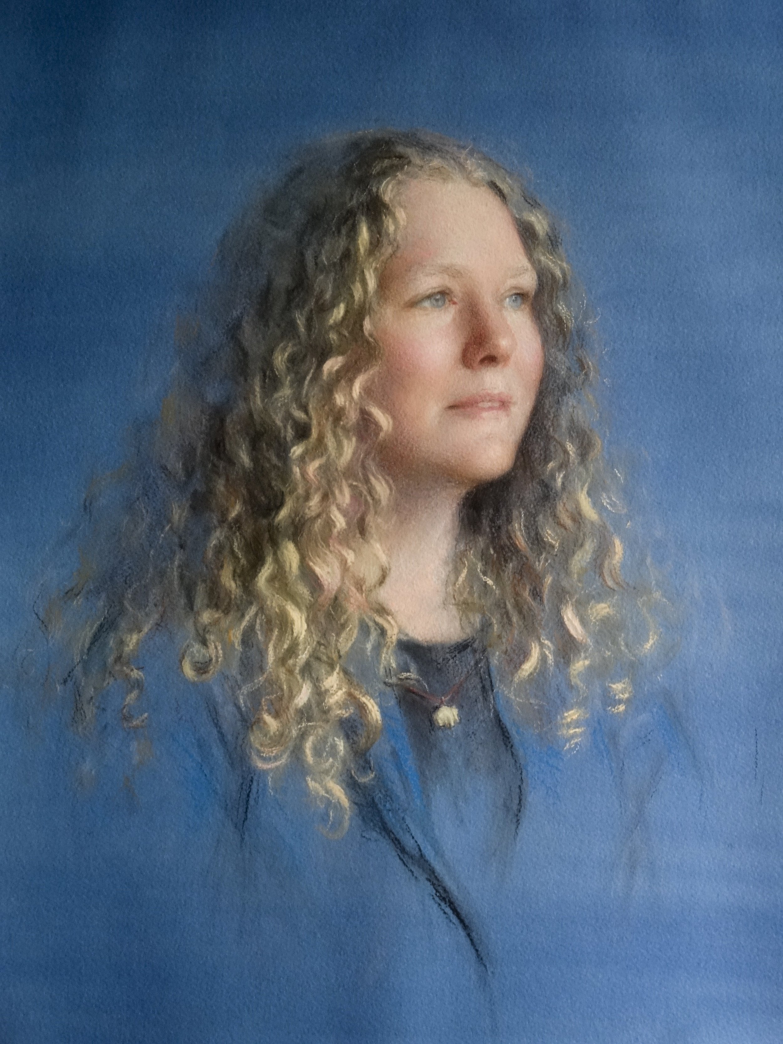         
The Artist Ellen S. Barkin
      
 
🔴 48x65 cm, pastel on toned paper, 2026 