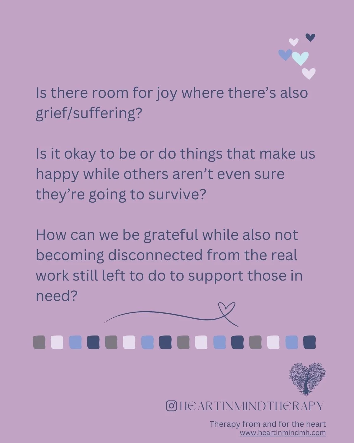 During times of catastrophic suffering/pain on wide-reaching scales (and when recalling such times), it can feel inappropriate and insensitive to feel happy or to do things that make us happy at all.

This post shares a bit more about how to navigate