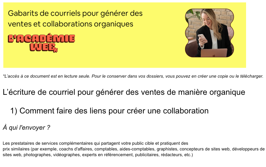 OUTIL GRATUIT POUR GÉNÉRER DES VENTES ORGANIQUES