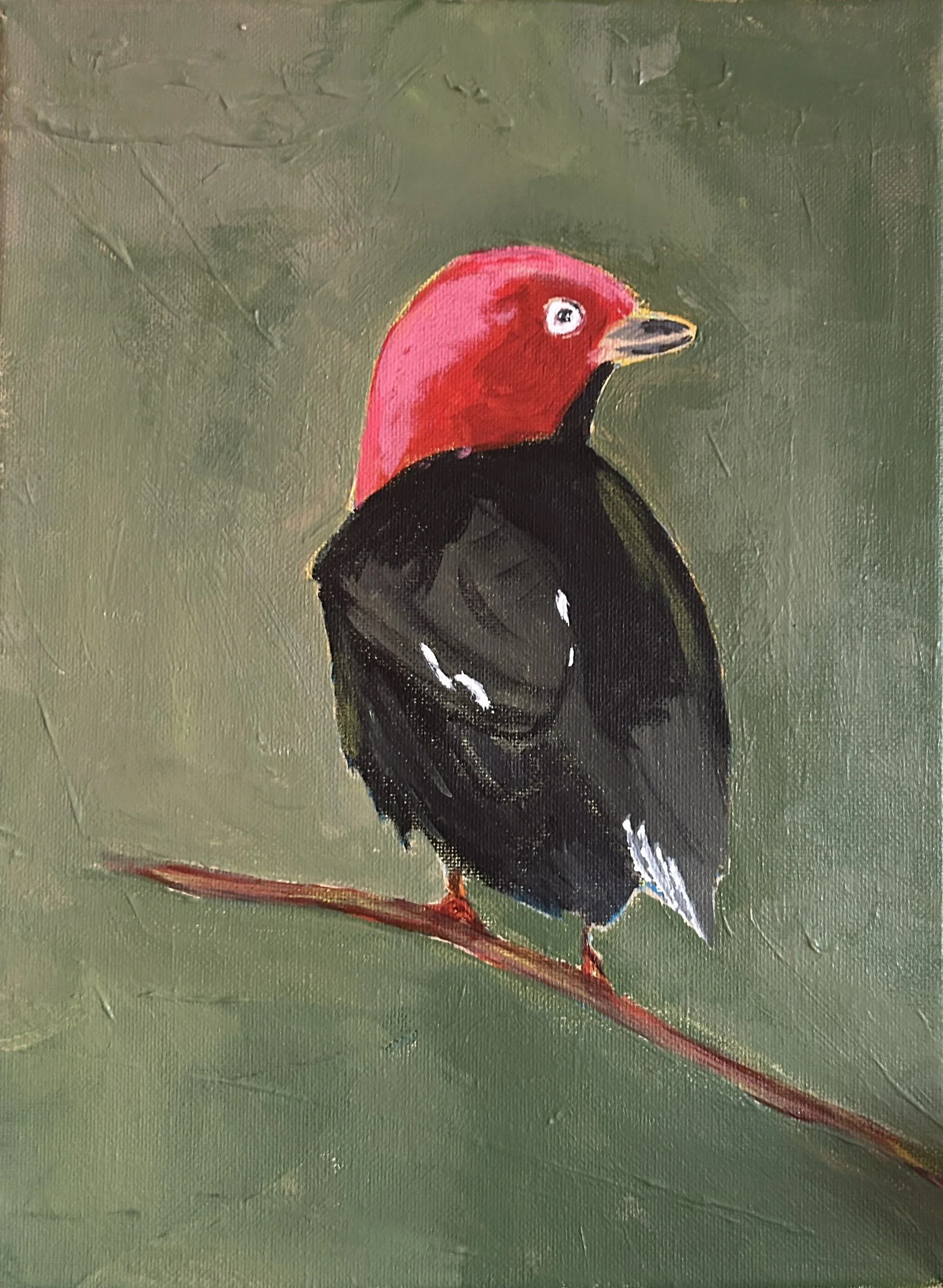 "Redhead" Acrylic on canvas, 9" x 12" $100