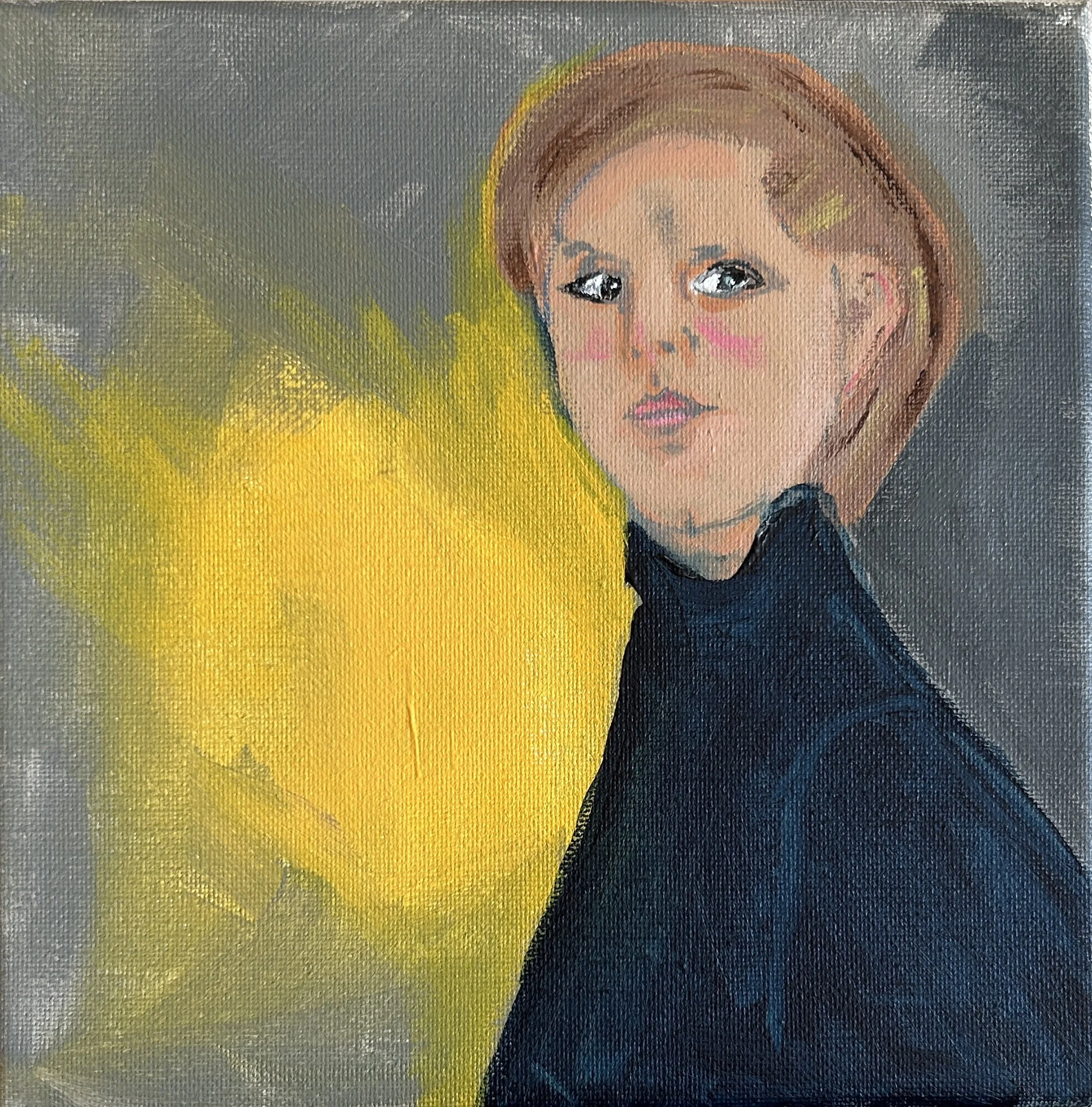 "Away From the Light" Acrylic on canvas, 8" x 8" $75