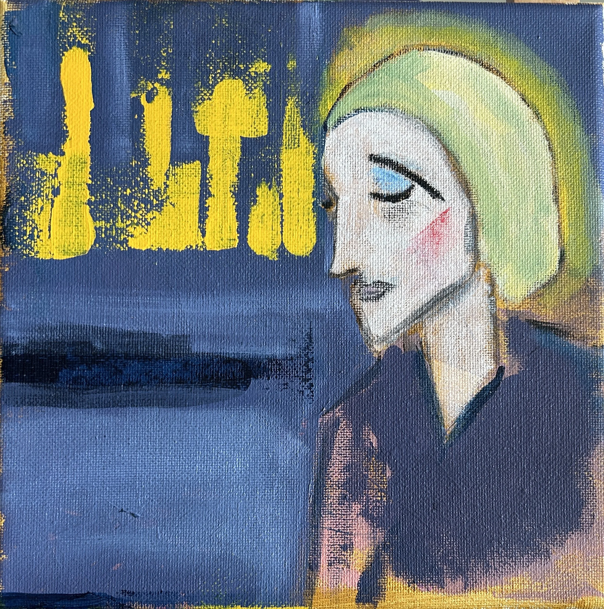 "Prayers" Acrylic on canvas, 8" x 8", $75