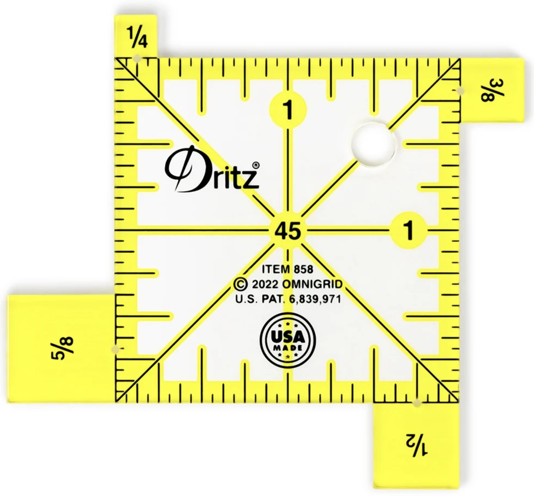 Dritz seam allowance width gauge is a handy-sized measuring gauge designed to keep next to your sewing machine to assist with quick measurements