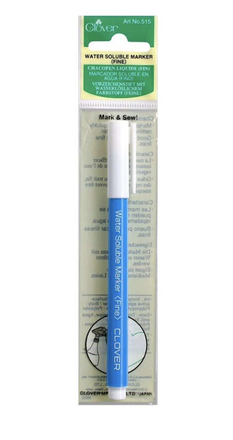 Fine tip water soluble fabric marker, Clover
