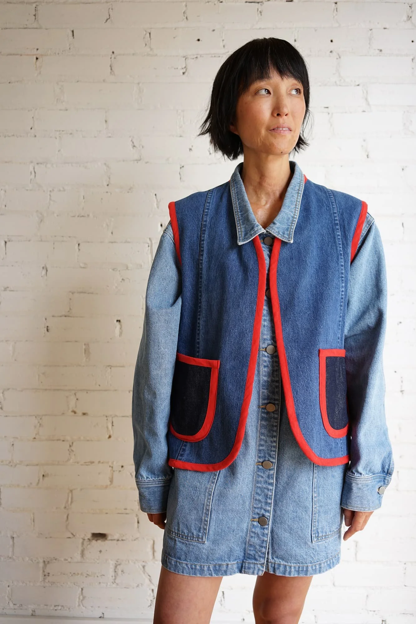 Nomad Utility Vest — Upcycled Denim, One of a Kind