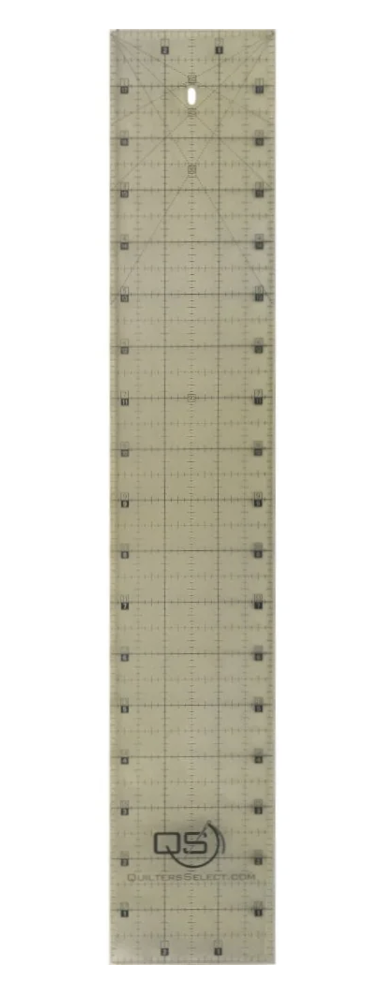 Non-slip clear ruler for cutting straight lines on fabric