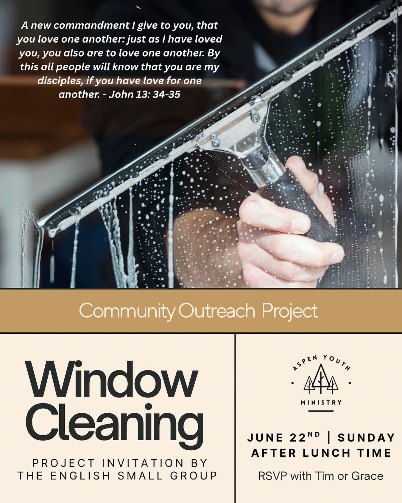 📩🪟 A Special Invitation was given to us by the English Small Group ministry to get our “feet wet” as we dip into community outreach with them on June 22nd (Sunday) after lunch!
We’ll be going around neighboring businesses in our