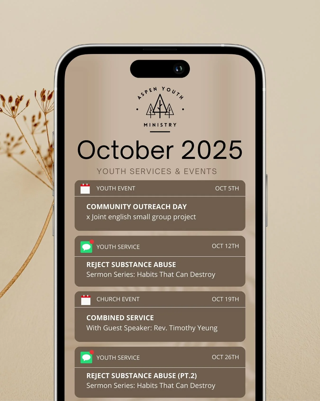 🗓️🕊️📣 Month of October&rsquo;s Youth and Church Events &amp; Services! Save the dates ya&rsquo;ll!!