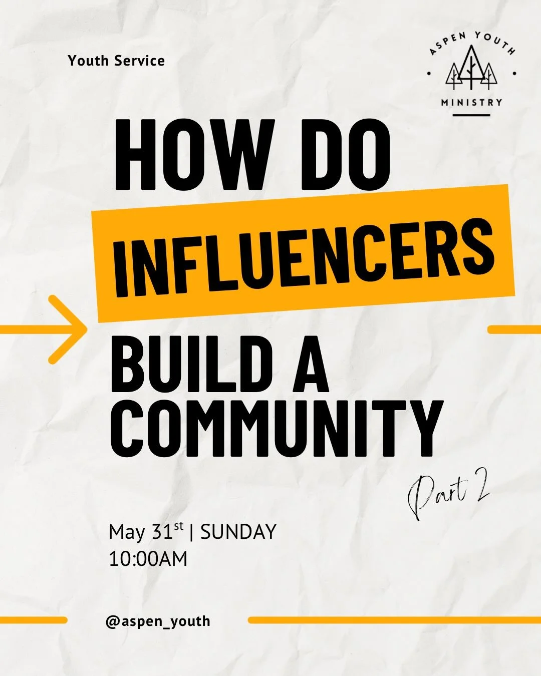 ⛪️✝️ See you this Sunday at 10AM as we dive in deeper into the topic &ldquo;How Do Influencers Build A Community&rdquo;! See you there!!