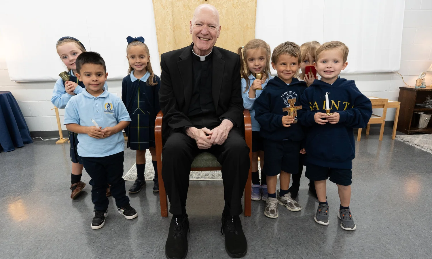 Students during liturgy