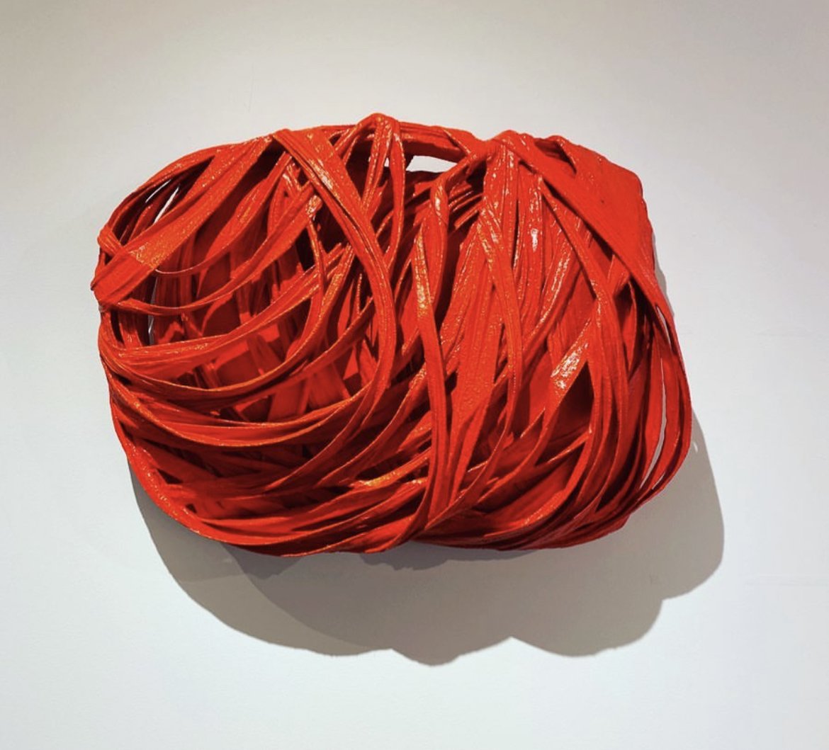 Chellis Baird; Sensation, 2021
Cotton fabric, plaster, acrylic paint, on birch panel. 29 X 21 X 6 inches