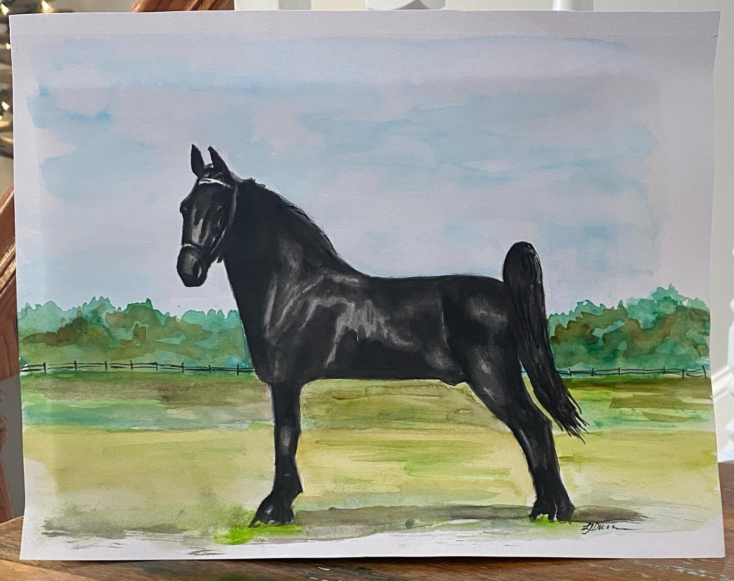~ Kentucky Derby Day ~
One has to admit that horses are magnificent animals. Kentucky has the Derby, but Tennessee has the National Walking Horse Celebration every August.  In honor of the Derby, congratulations Mage!!
&quot;Walker&quot; 9x12 waterco