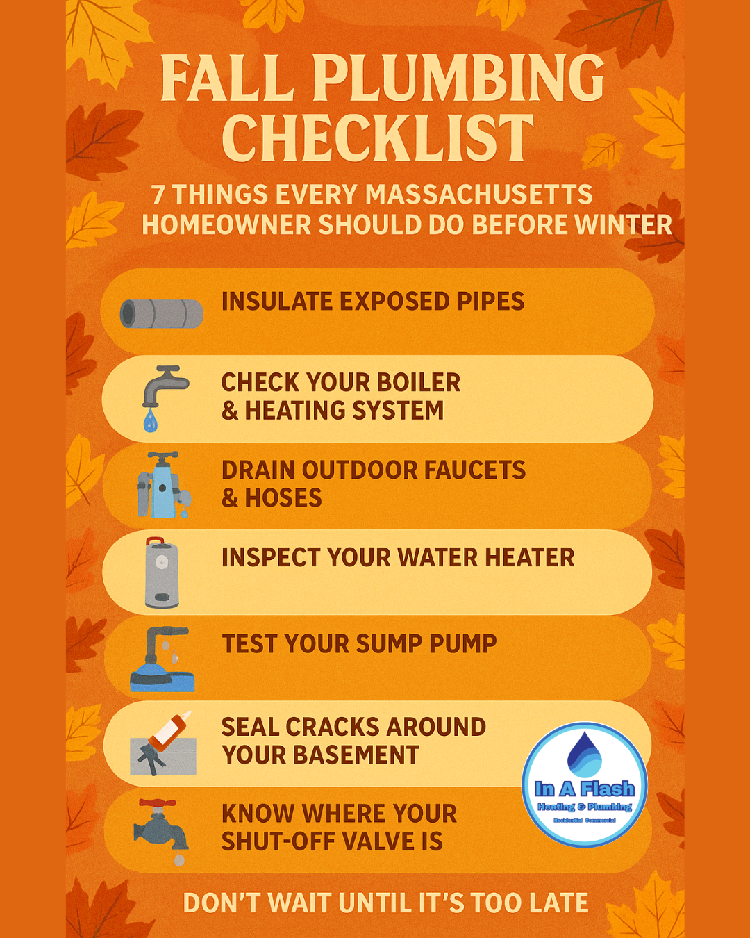 Fall Plumbing Checklist: 7 Things Every Massachusetts Homeowner Should Do Before Winter