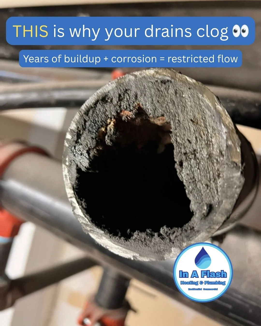🚨 What you’re looking at is the inside of a real drain line from a recent job — completely packed with buildup.
Over time, pipes corrode, collect debris, and restrict water flow until it’s too late.
Our inspection camera lets us
