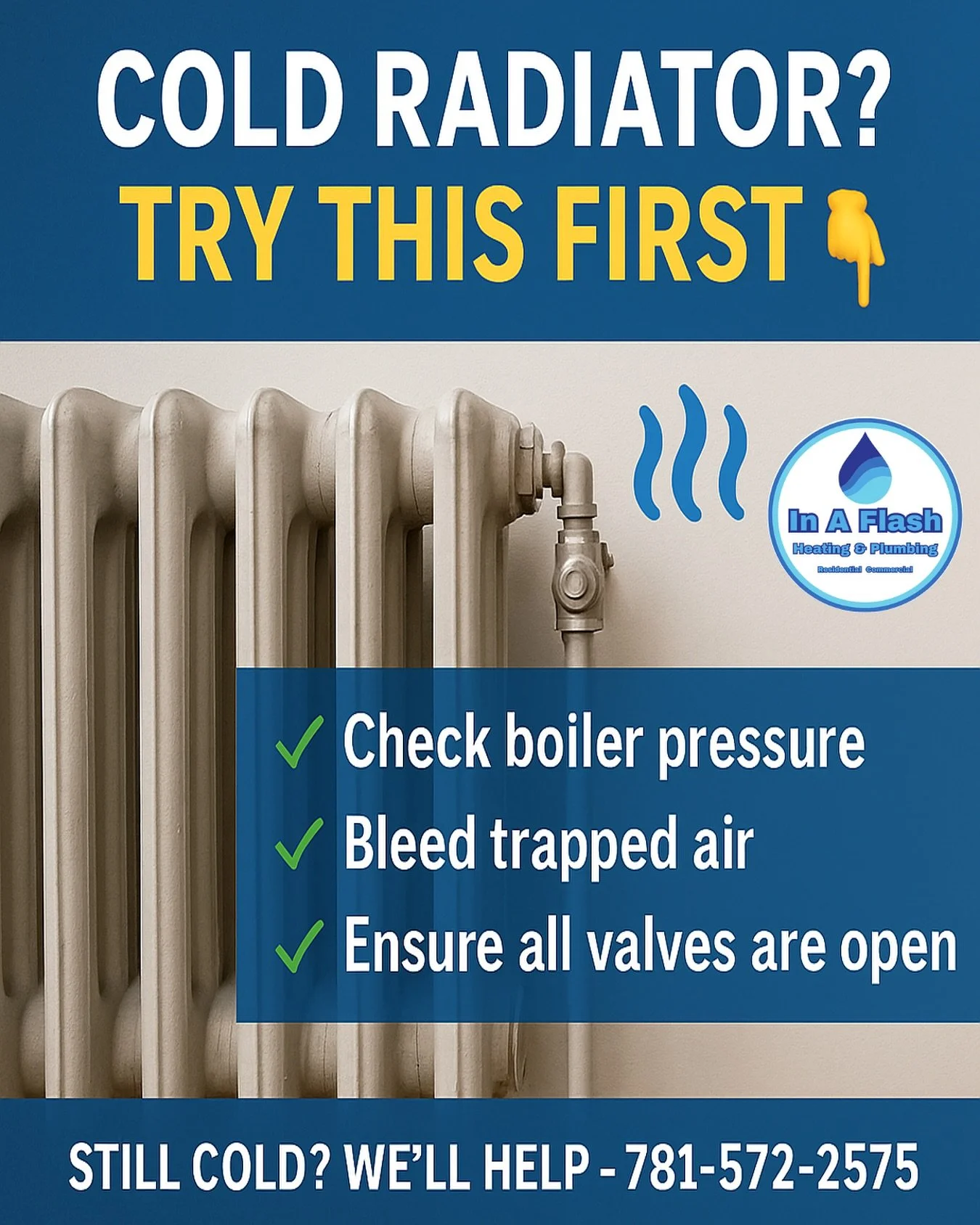 🚨 No heat in one room? Your radiator might just need a little TLC.
🔧 Quick Fixes:
• Check the boiler pressure
• Bleed trapped air
• Ensure all valves are open
If it’s still cold, our heating pros will take care of it —