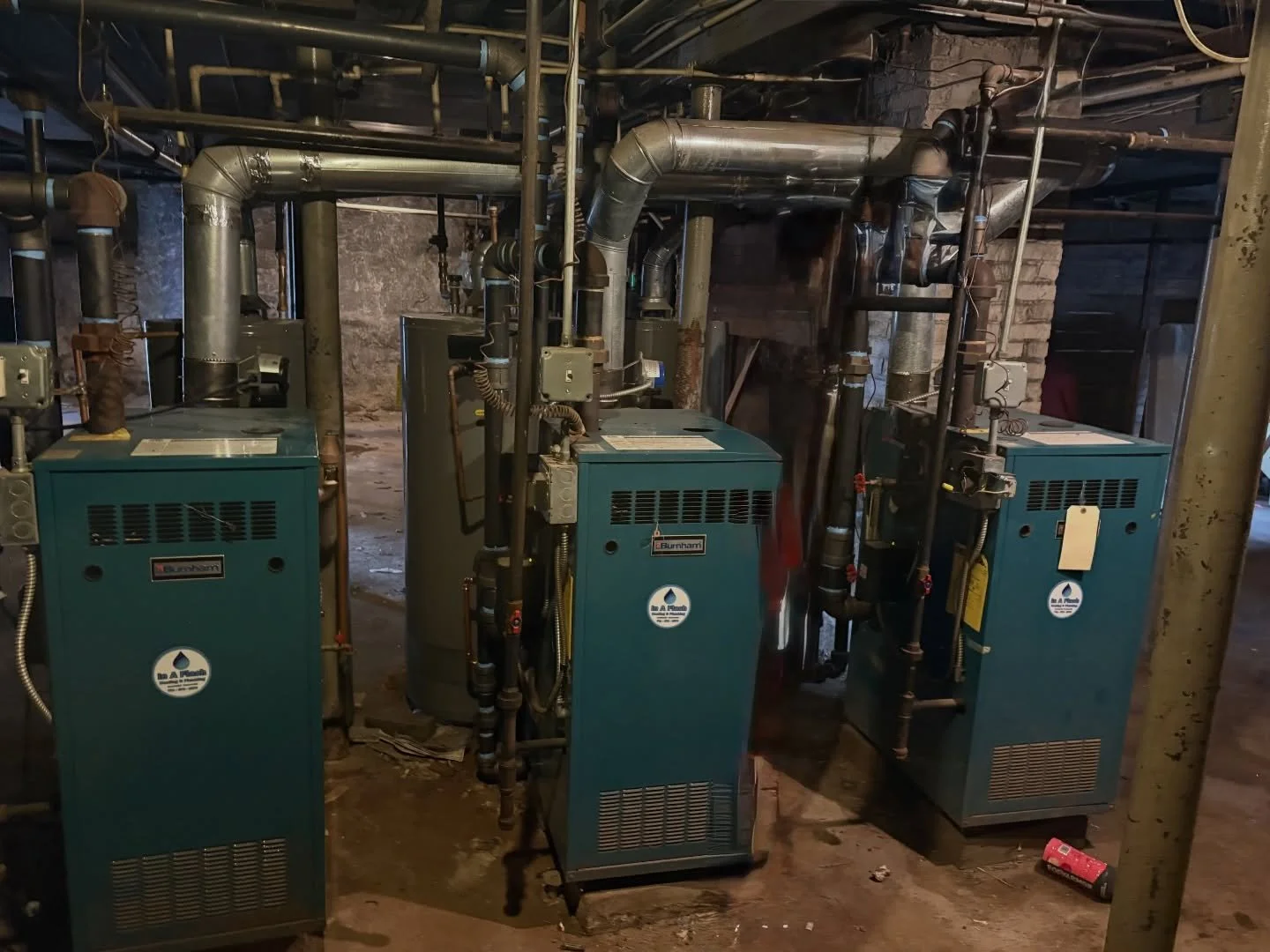 Multiple boilers, one mechanical room &mdash; all running as they should.
Routine service and system checks help prevent no-heat calls when it matters most.

If your building relies on boilers like these, maintenance isn&rsquo;t optional &mdash; it&r