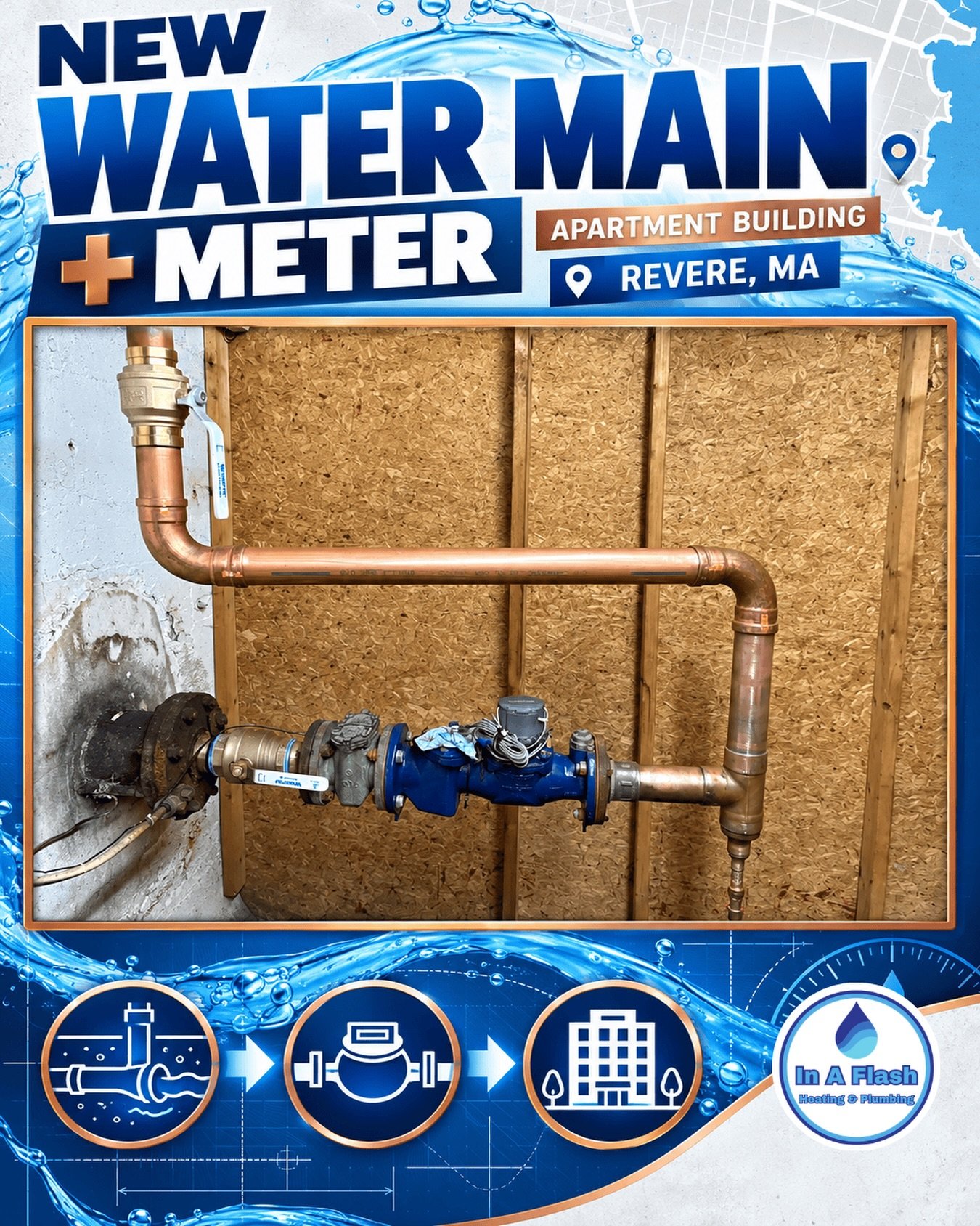 Every unit in an apartment building depends on one critical connection&mdash;the main water service. 💧🏢

Our team recently completed a new water main and water meter installation for an apartment building in Revere, MA.

This is where the property&