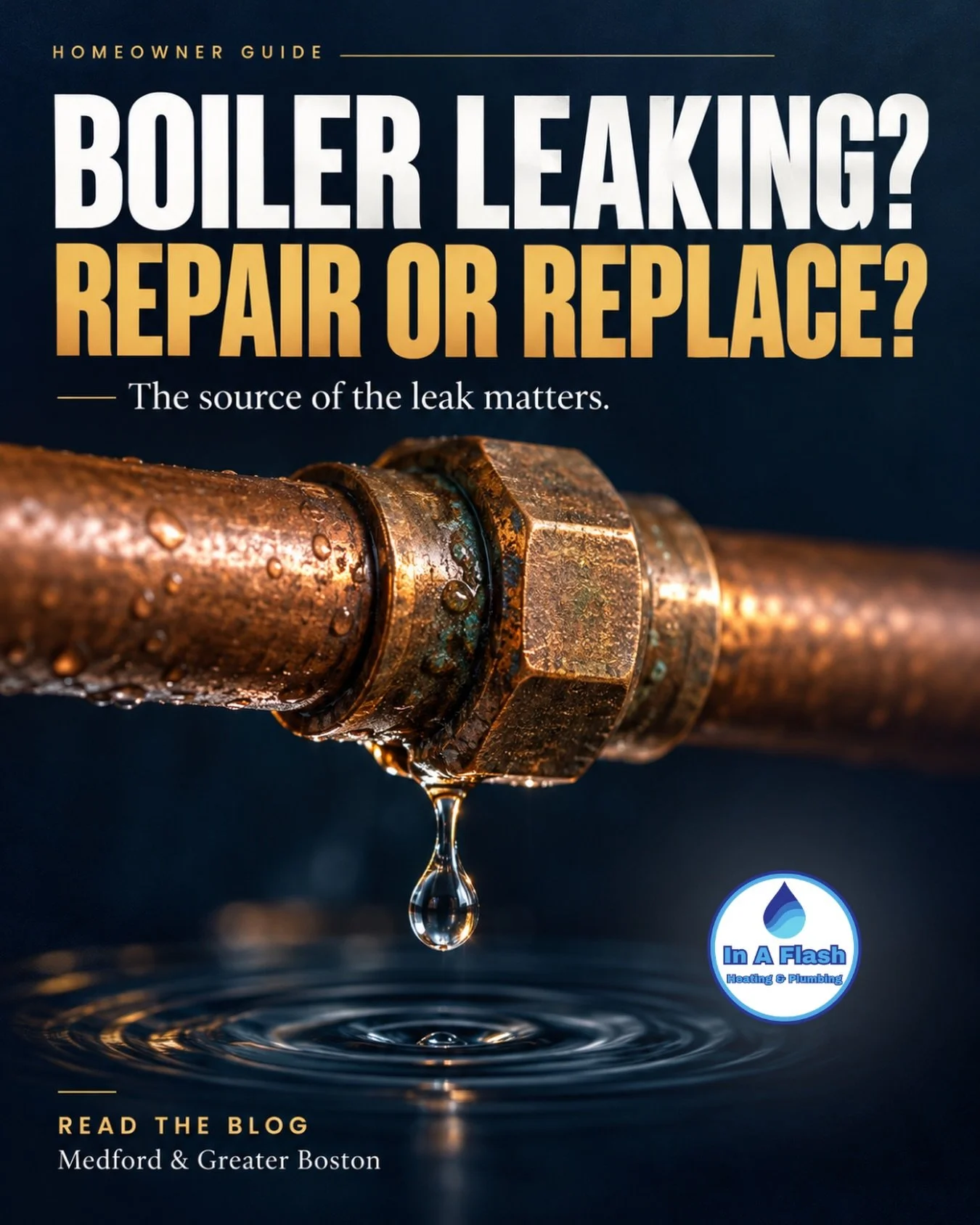 A puddle under the boiler&hellip; does that mean it&rsquo;s done? 💧

Not necessarily&mdash;but it deserves a closer look.

A leaking fitting and a leaking boiler section can mean very different repairs. Finding where the water is coming from is the 