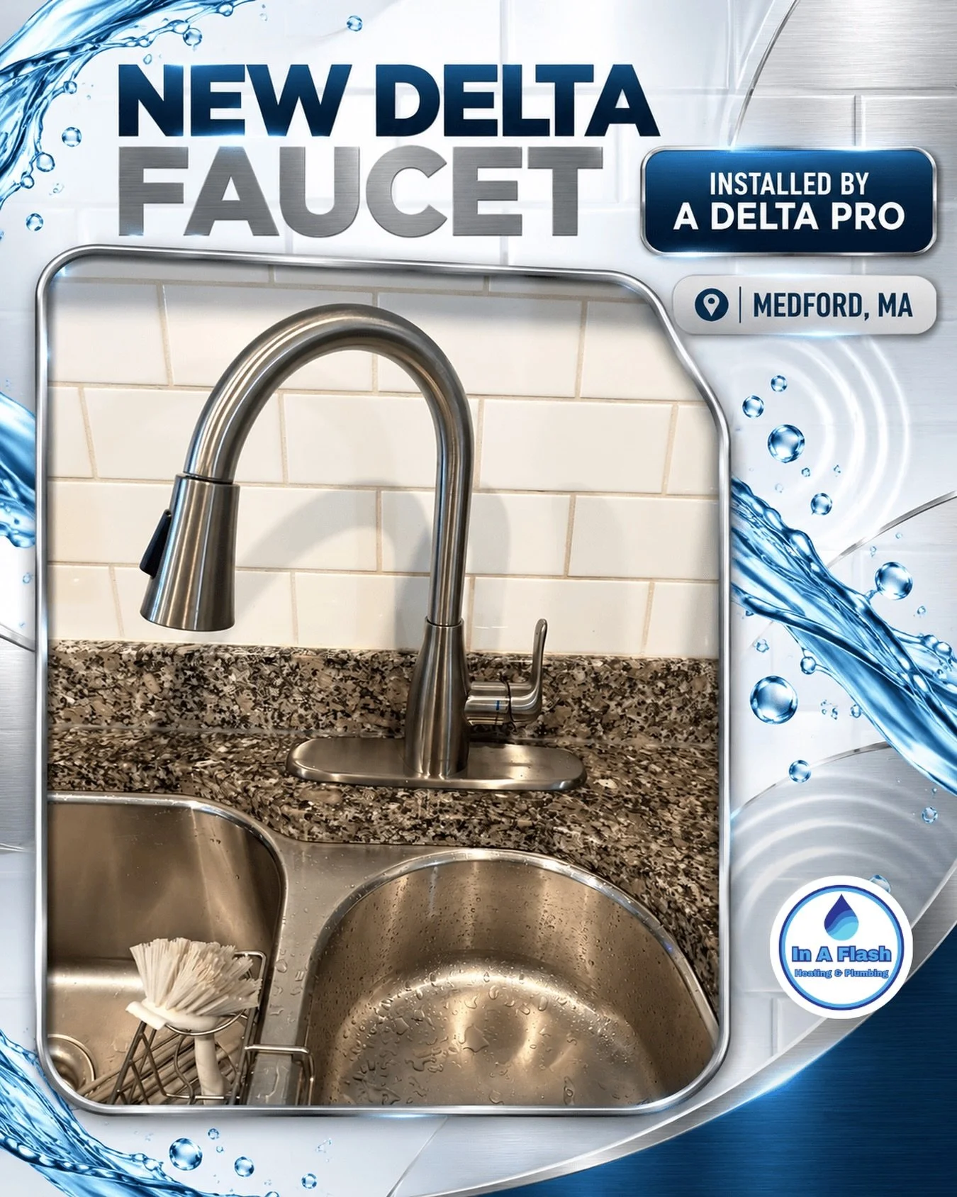 Big improvements don&rsquo;t always require a major renovation. 💧

We installed this new Delta kitchen faucet in Medford, MA, adding a clean modern finish and convenient pull-down functionality to the homeowner&rsquo;s everyday kitchen setup.

As a 