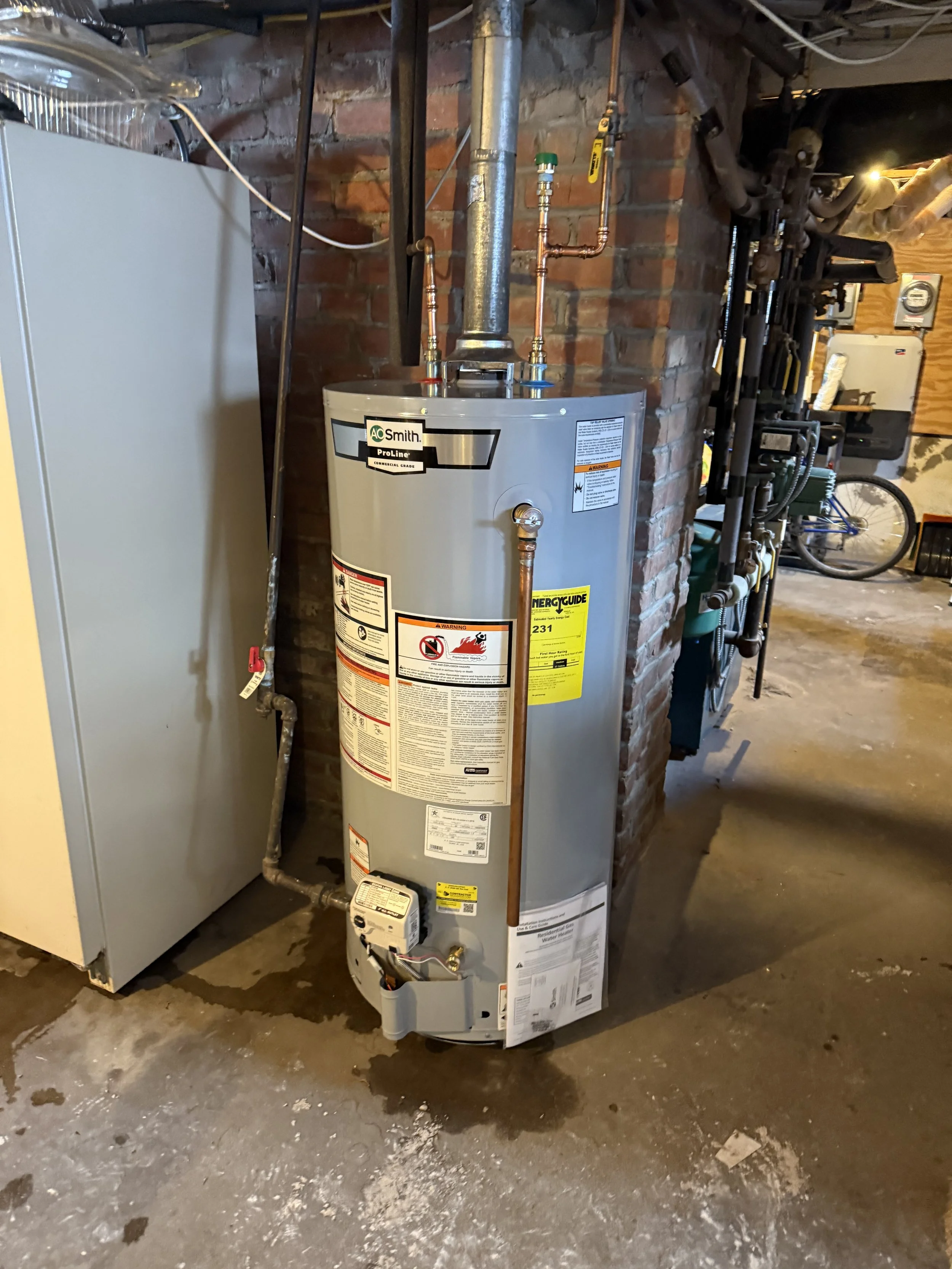 New installed water heater