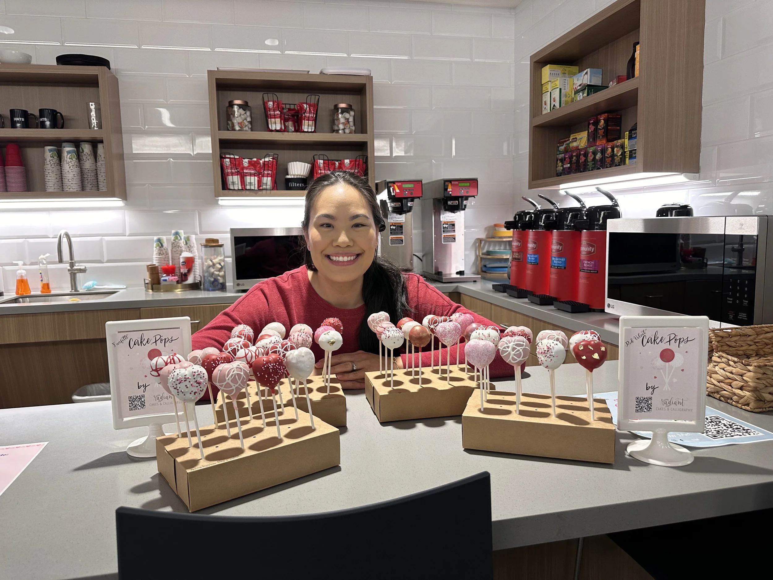 Custom Valentine's Day cake pops @ HNTB