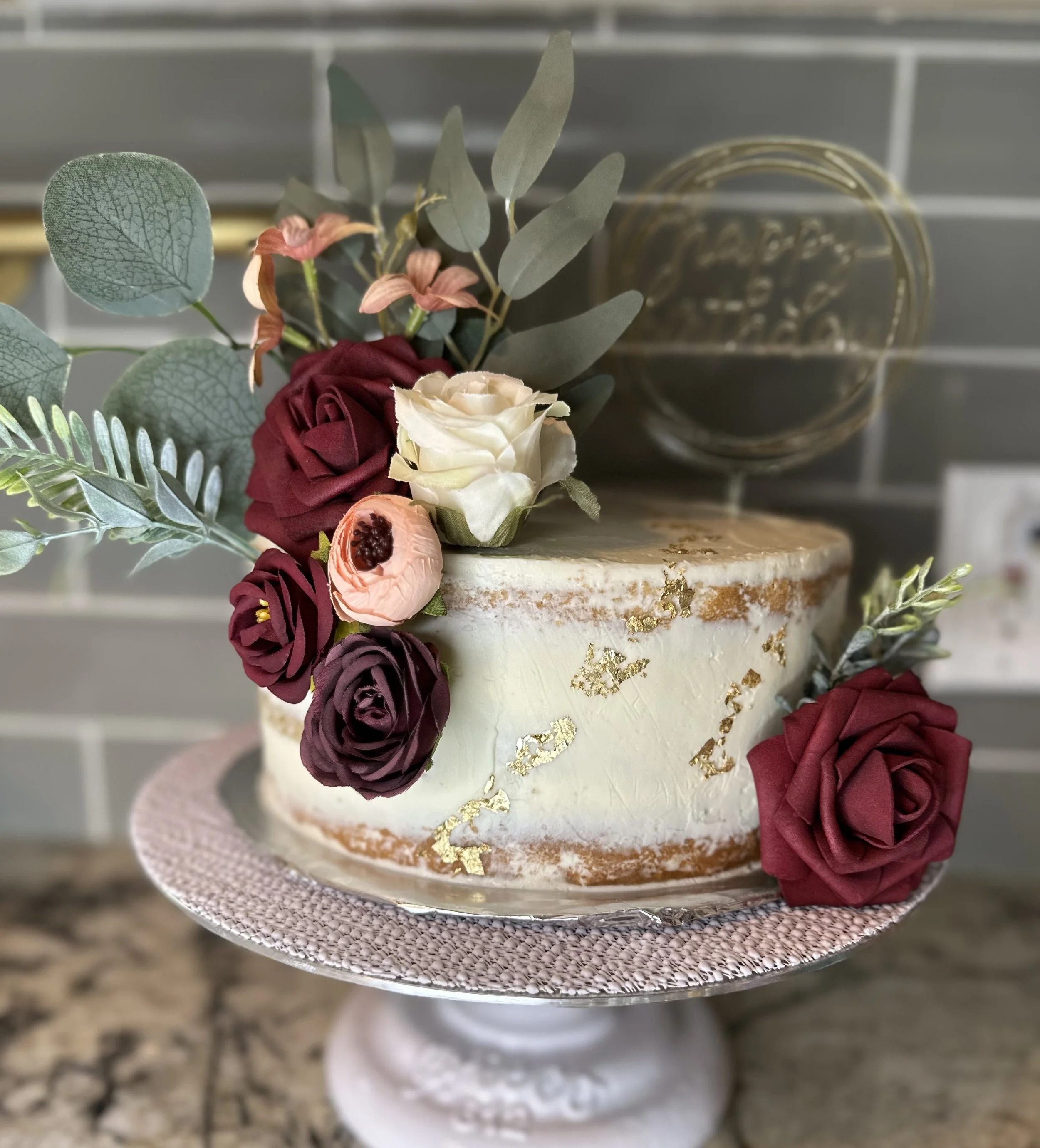 Semi-naked Floral Cake