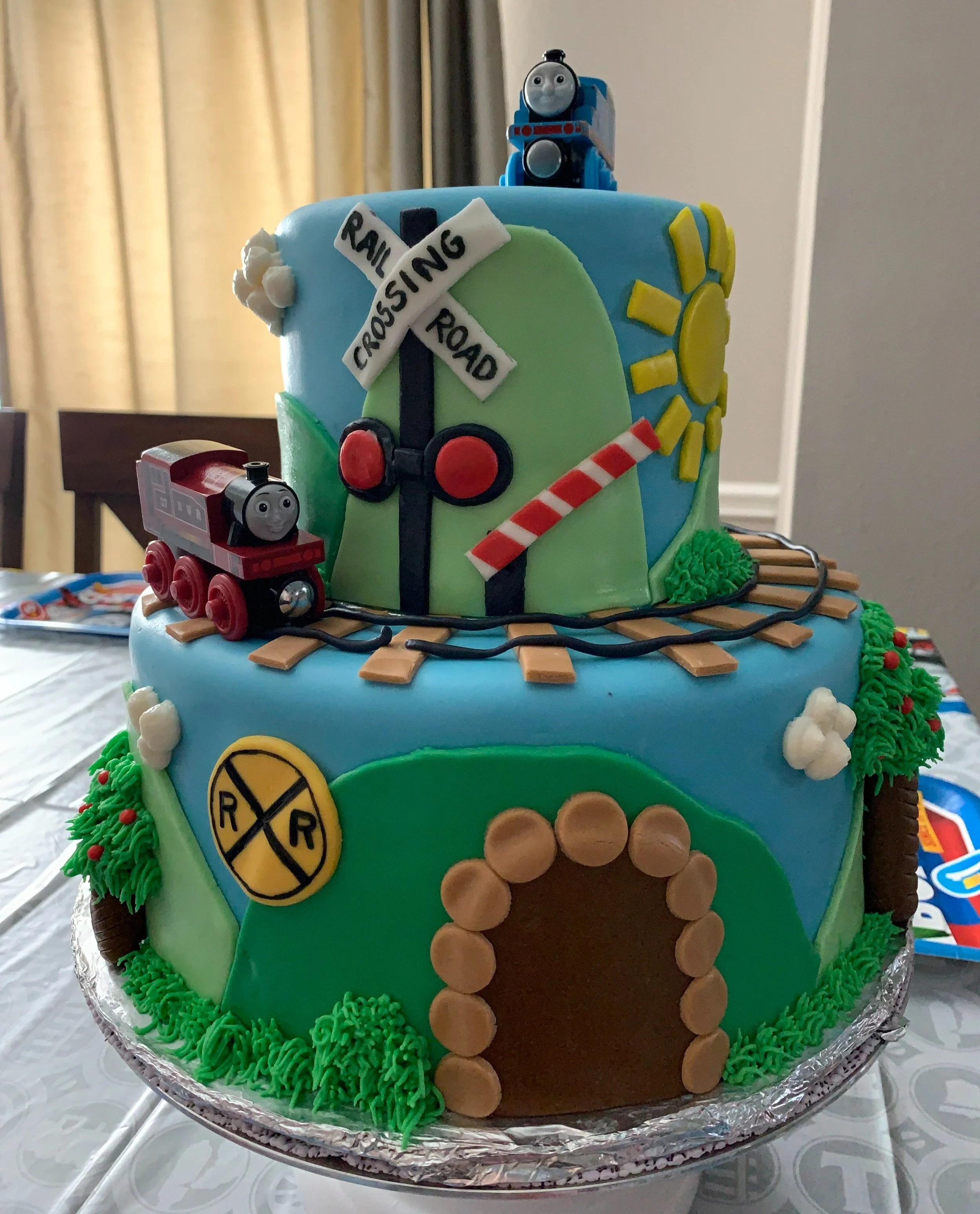 Thomas The Tank Engine Themed Cake