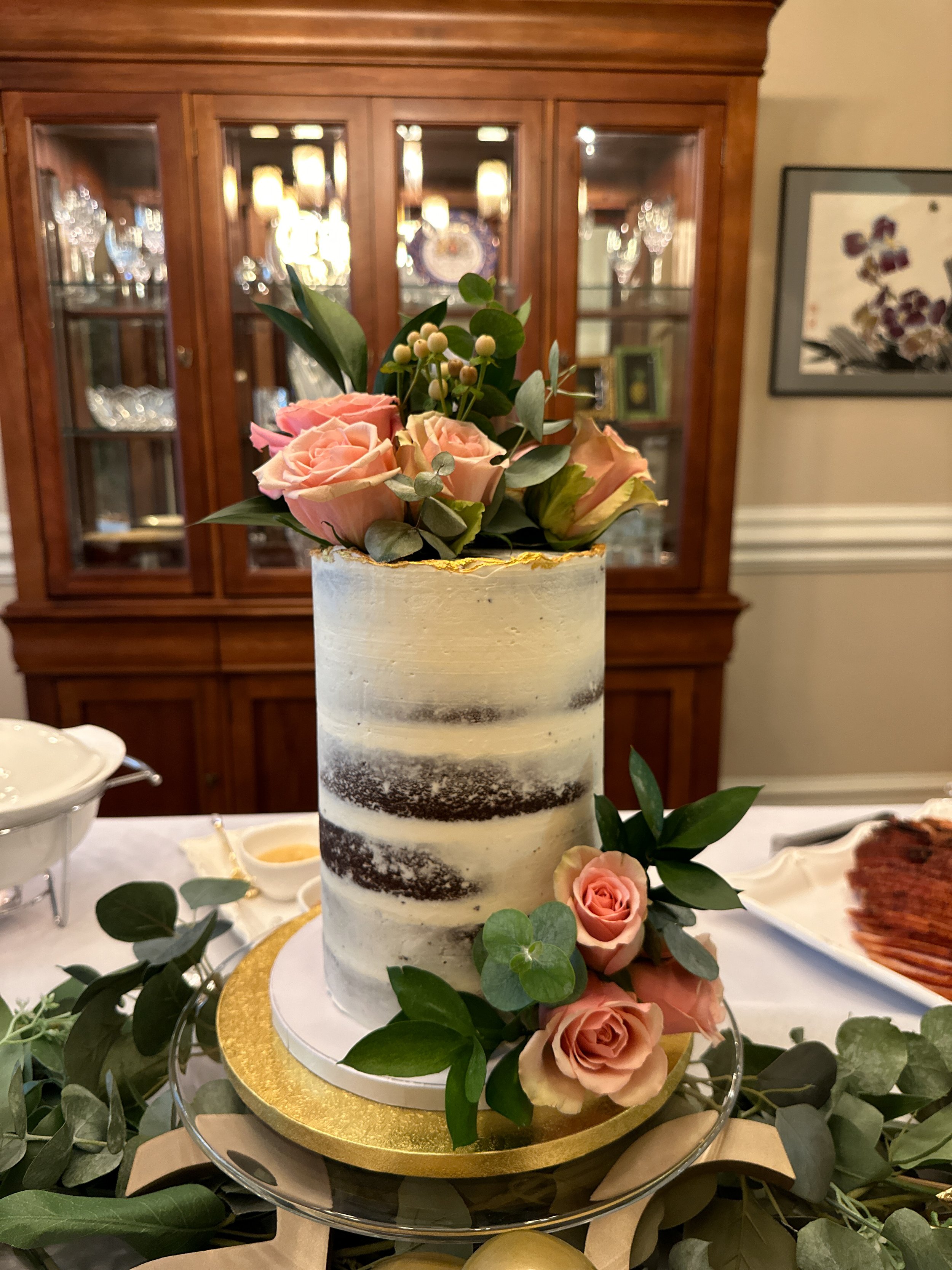 Semi-naked Tall Floral Cake