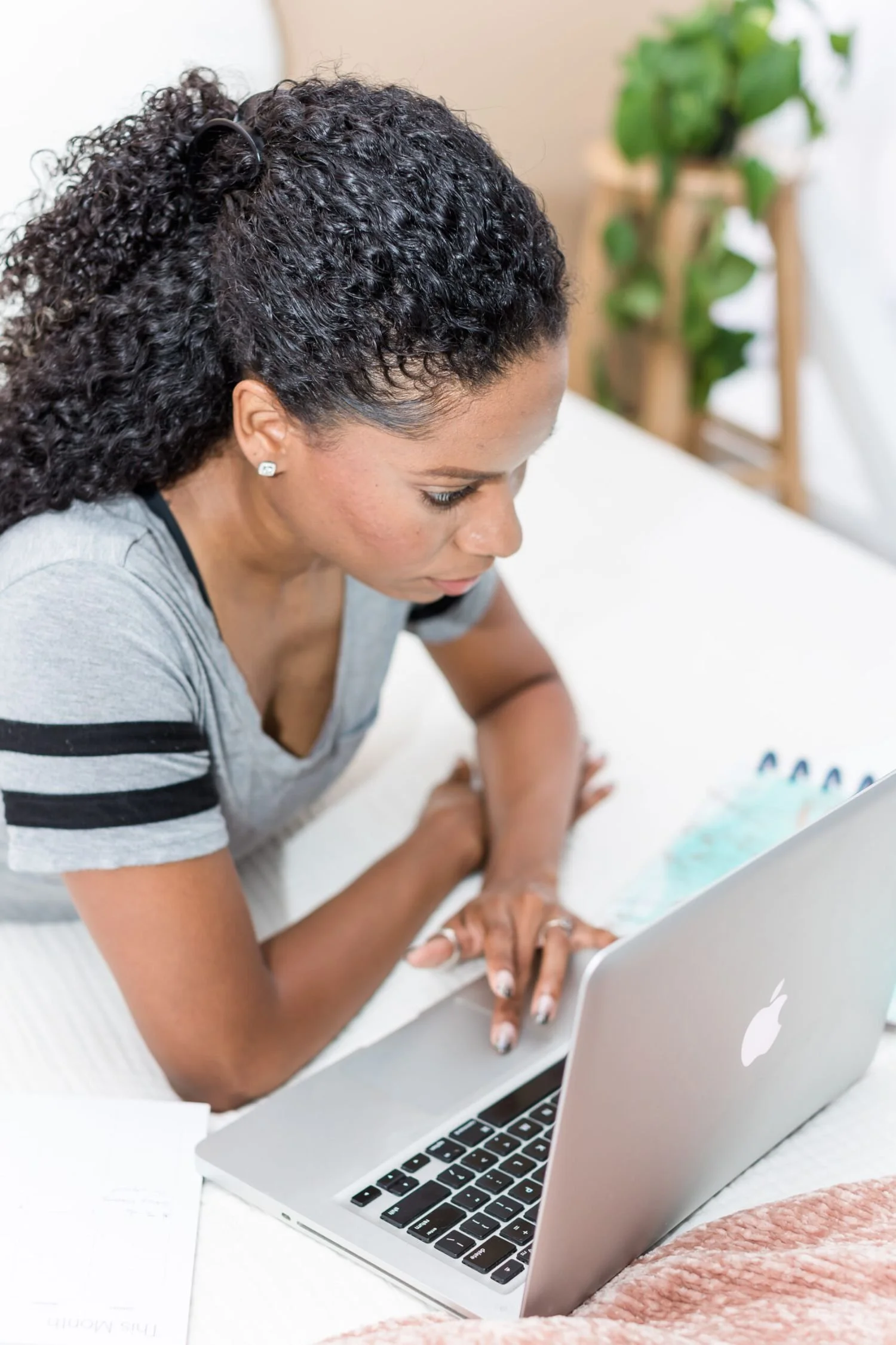 Therapist working on her private practice website