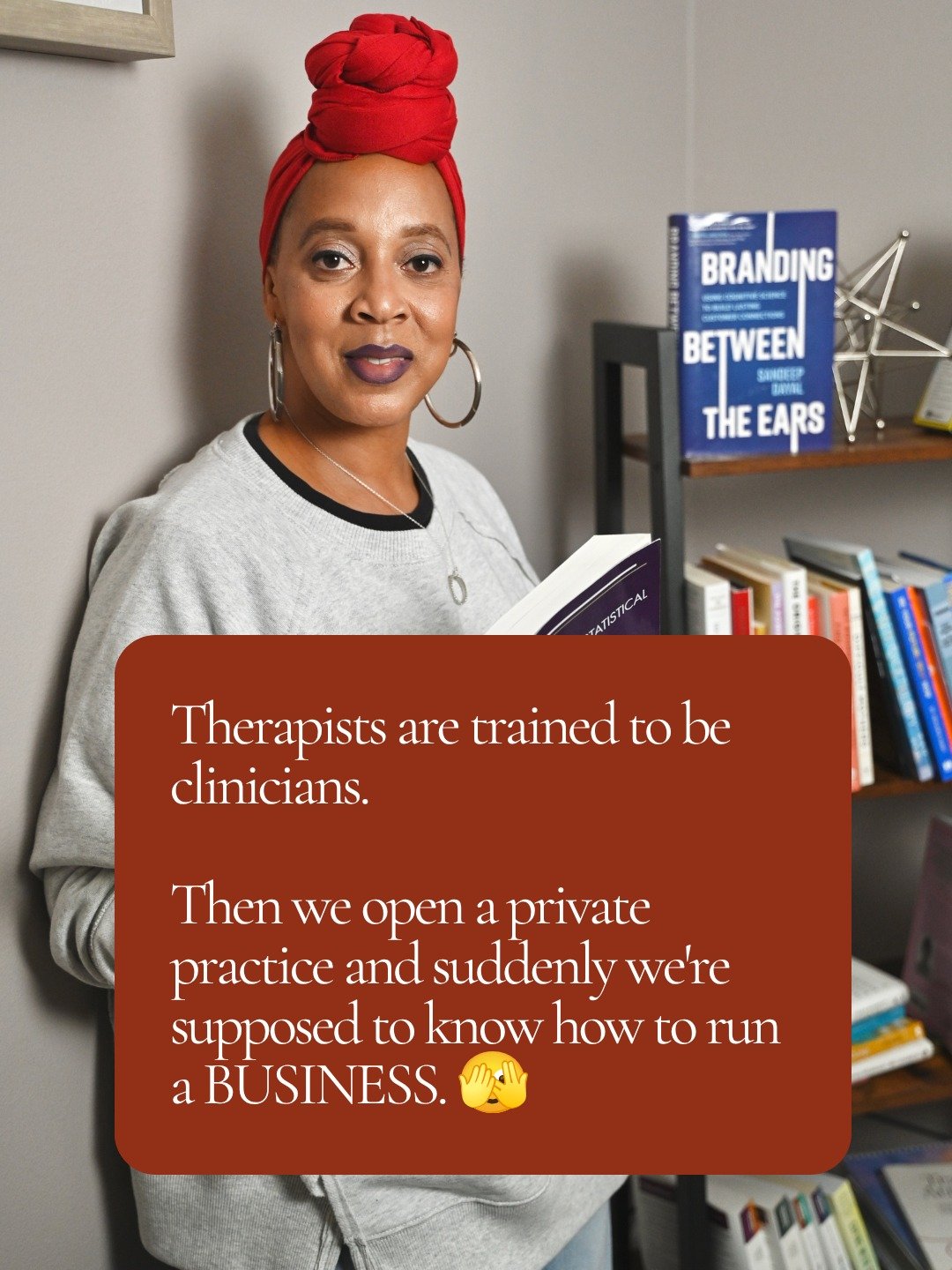 Nobody handed me a business manual with my counseling license. 😂

I knew how to be a therapist.

Running a private practice required me to learn an entirely different set of skills.

Marketing. Messaging. Websites. Positioning. Money. Visibility. Bu