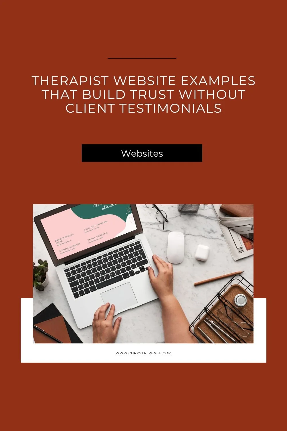 Cover for Blog Post Therapist Website Examples that build trust without client testimonials