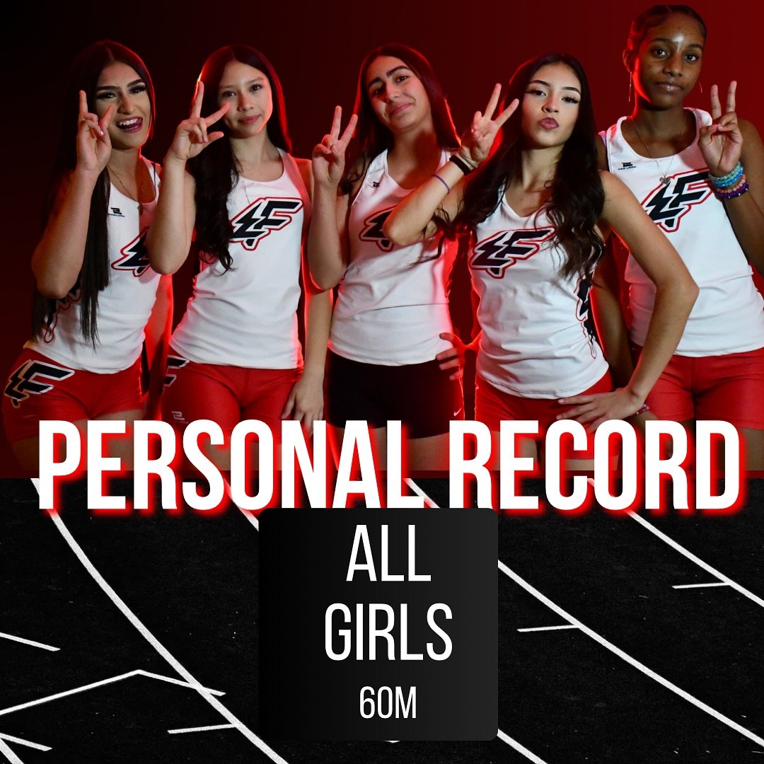 Last night was a meet FULL of PR’s! Including an amazing all girls 60m PR! Hard work paying off! ⚡️
