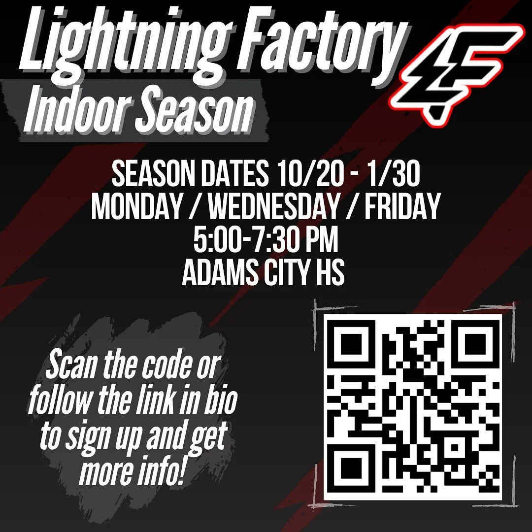 Indoor season is upon us! Want to unleash your inner bolt? Scan the code or hit the link in our bio and we will reach out to you!