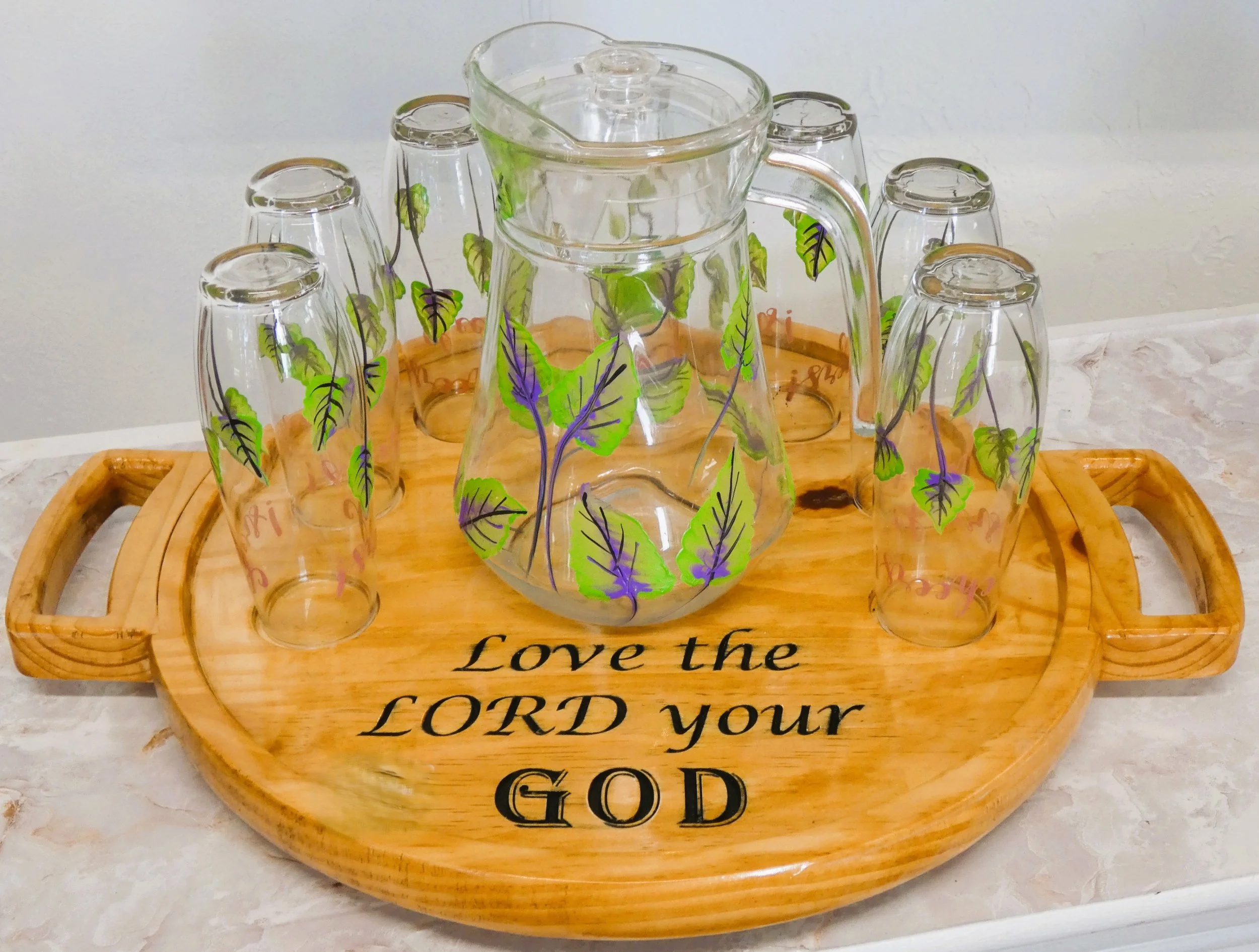 Love the Lord Glass Pitcher Set.JPG