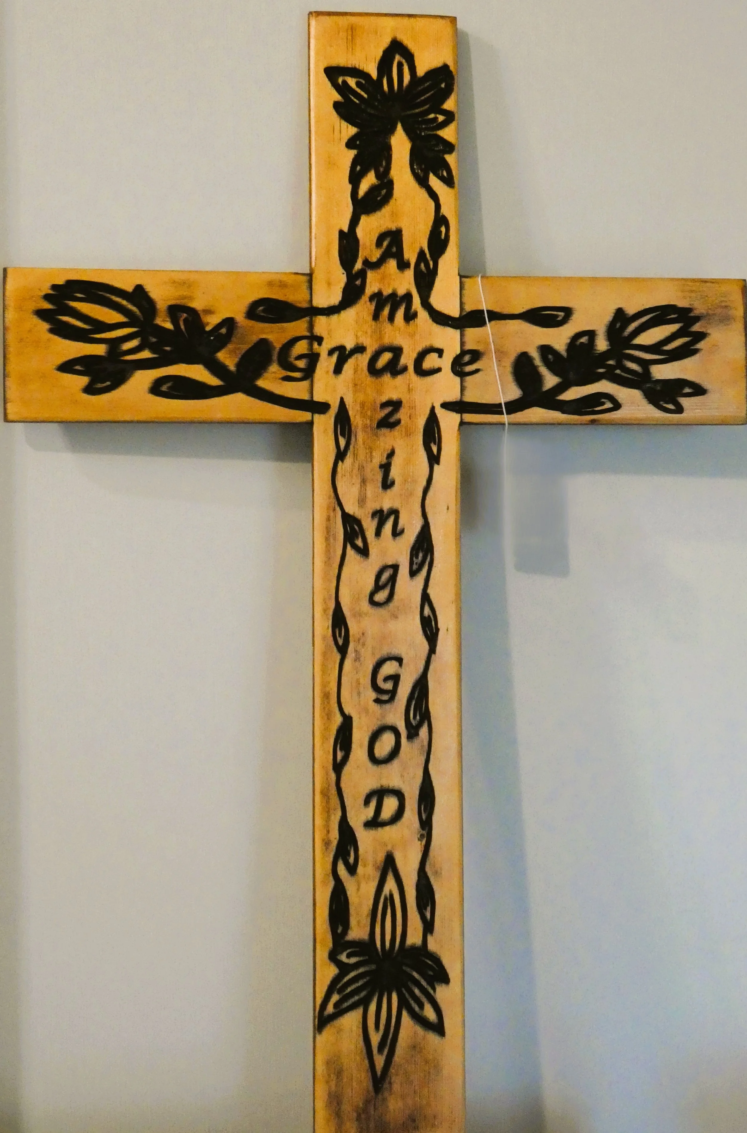 Handcrafted 'Amazing Grace' Wooden Cross