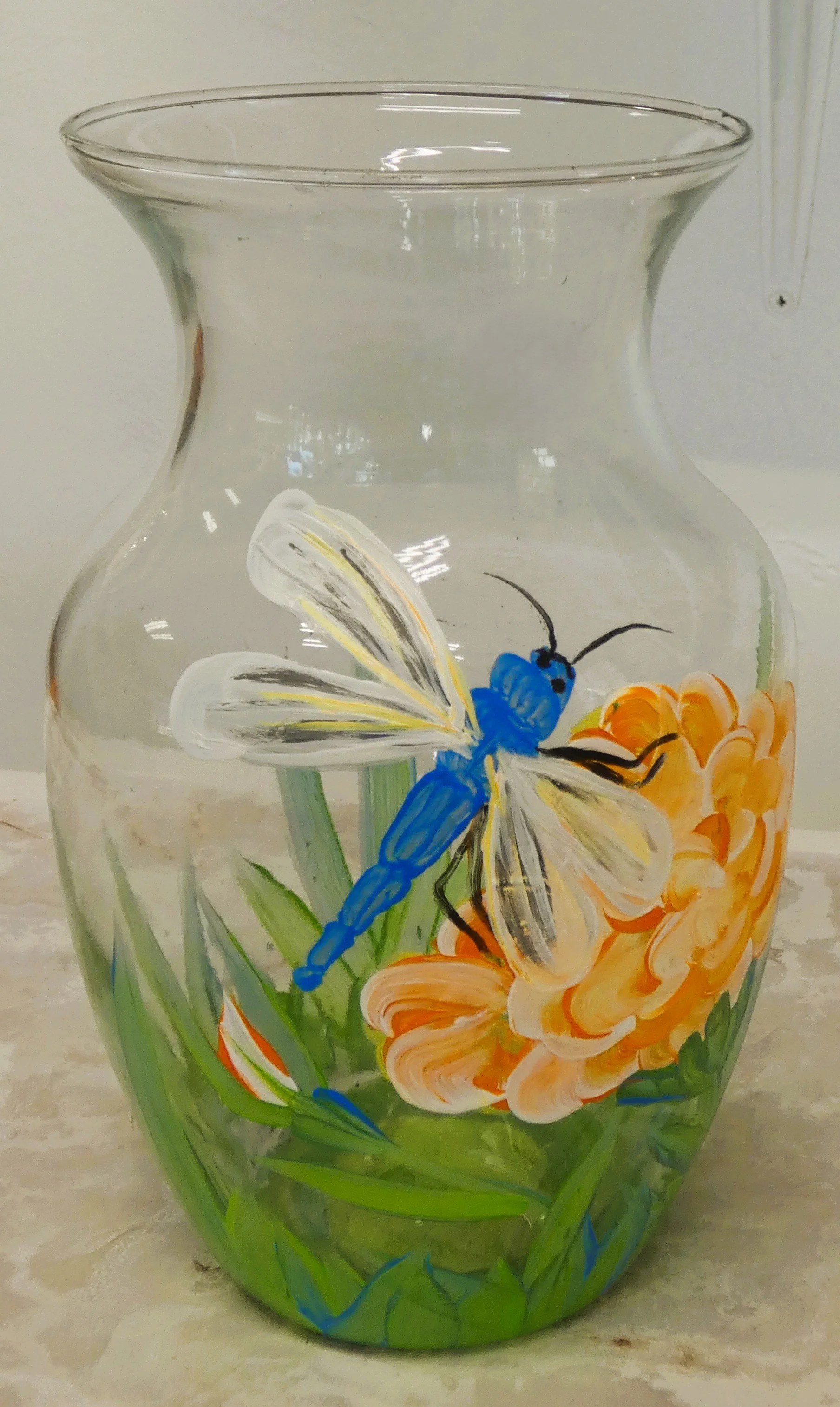 Blue Dragonfly Vase Small.JPG