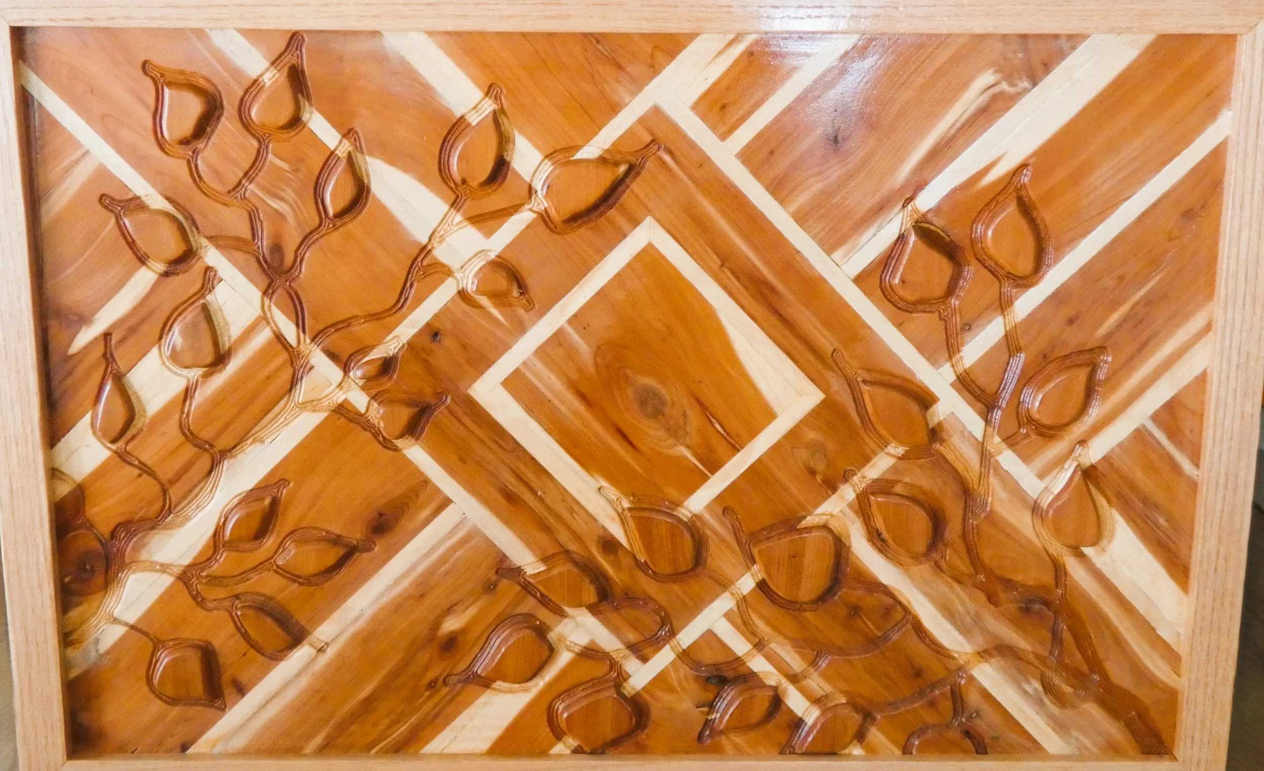 Handcrafted Intricate Leaf Wooden Wall Art