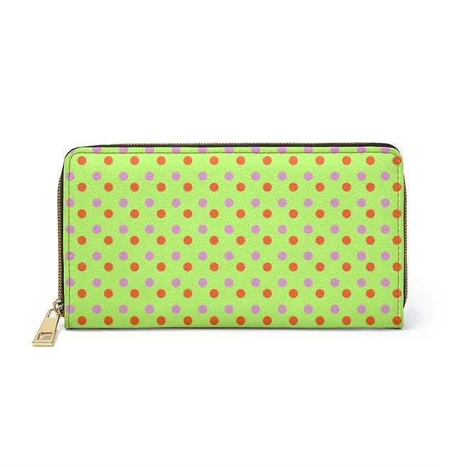 Sour Lime Polkadot Zipper Wallet — Seeds From The Flesh