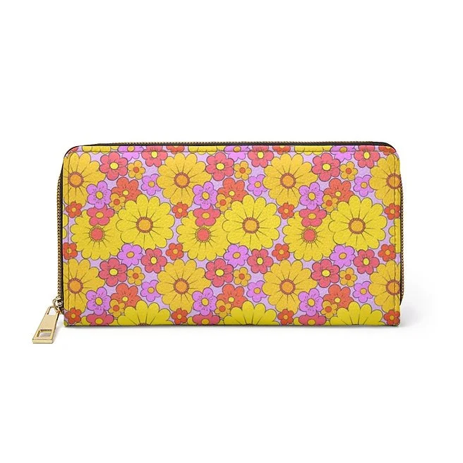Daisy Haze Lilac Pastel Zipper Wallet — Seeds From The Flesh