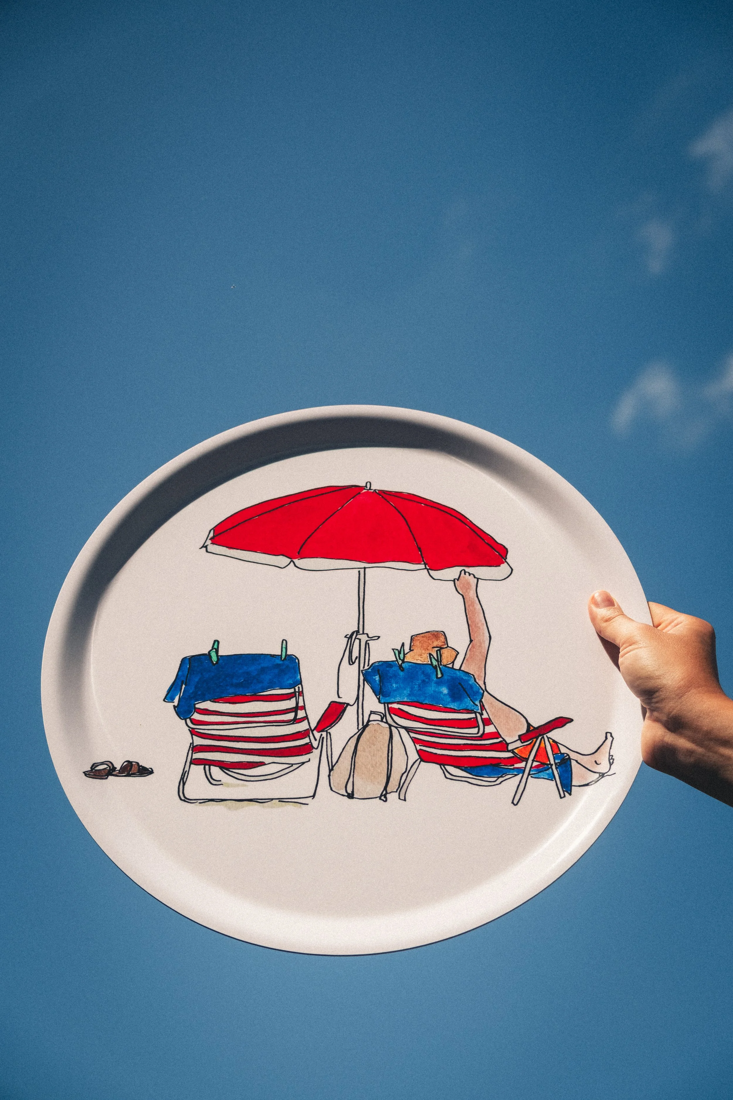 Tray Men on a Beach