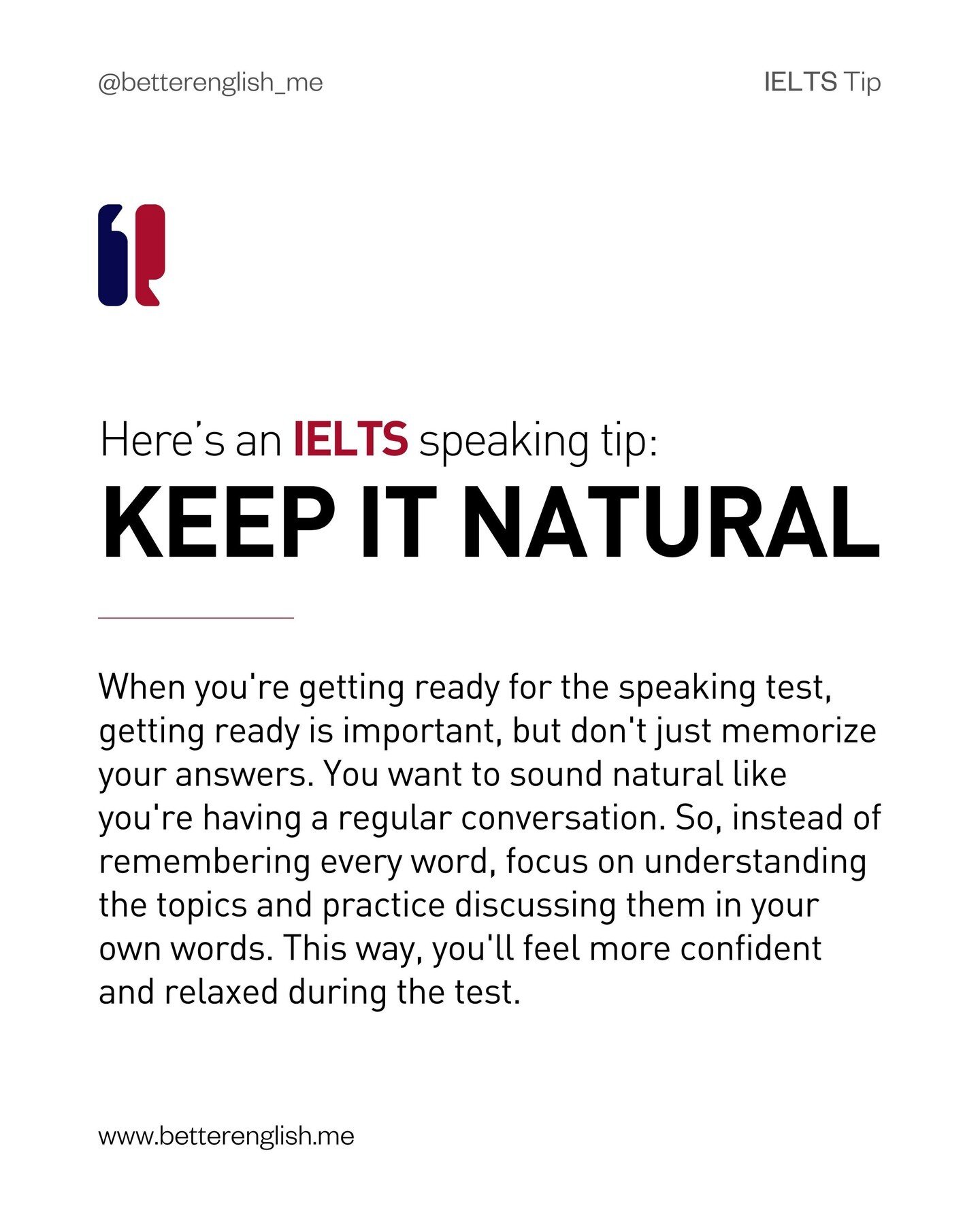🗣️ Getting ready for your speaking test? Remember: prep is key, but keep it natural! Avoid memorizing answers and focus on understanding the topics. Your goal? To sound relaxed and spontaneous during the test. 🎙️💬 

Share some issues that frustrat