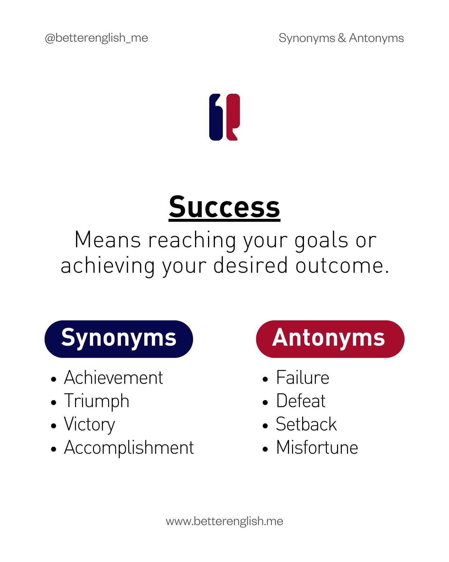 🏆 We each have our goals and what it would mean to be successful. In a sentence, share what success looks like for you in the comments.👇

❤️ Double-tap if you found this helpful and follow along for more lessons.

✨ Psst... Want to explore more wor