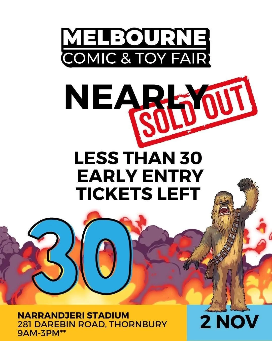 DONT MISS OUT
There are now less than 30 Early Entry tickets left before they are sold out!
Get yours now as there will be no further release of early entry tickets.
---------------------------------------------------------------------
Try Booking T