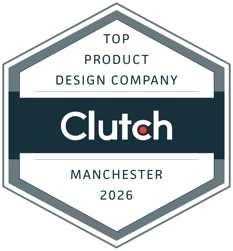 Clutch badge showing top product design company in Manchester