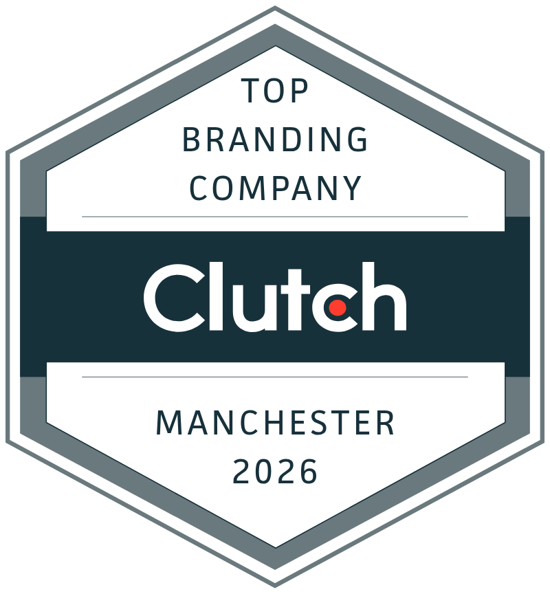 Clutch badge showing top branding company in Manchester