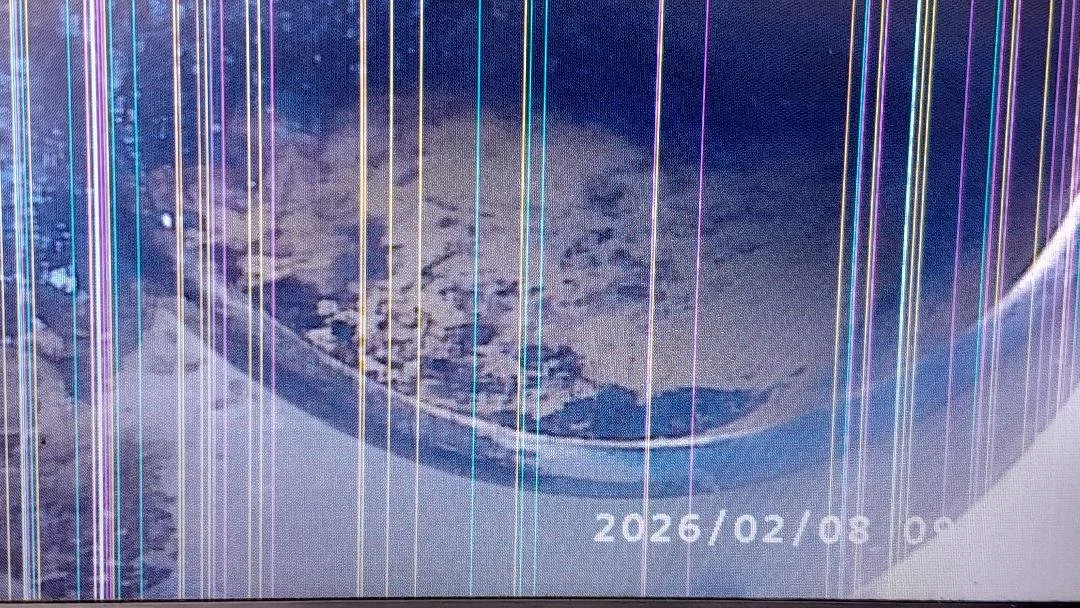 A CCTV drain survey has detected a broken pipe downstream of the inspection chamber.