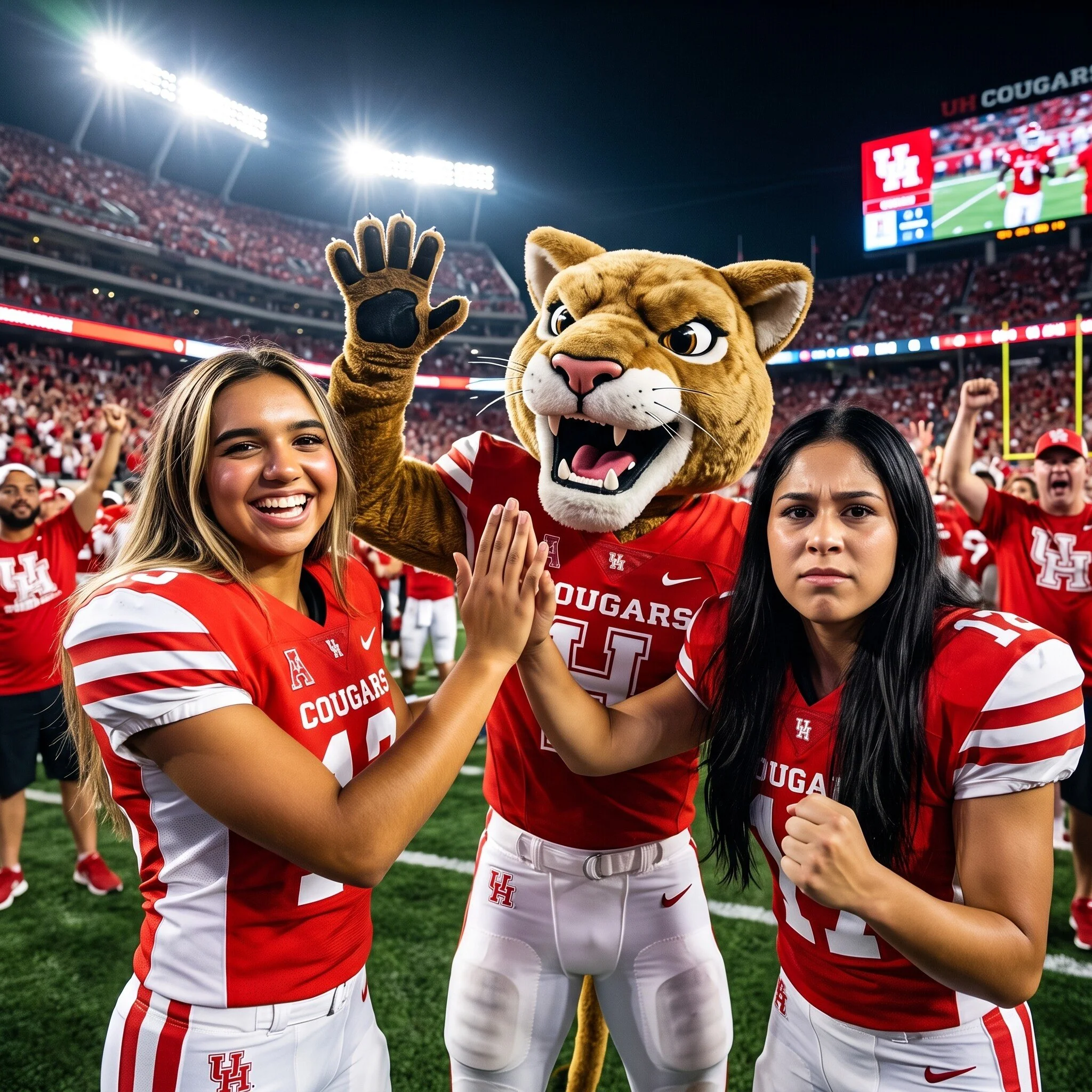 Two women with the Mascot