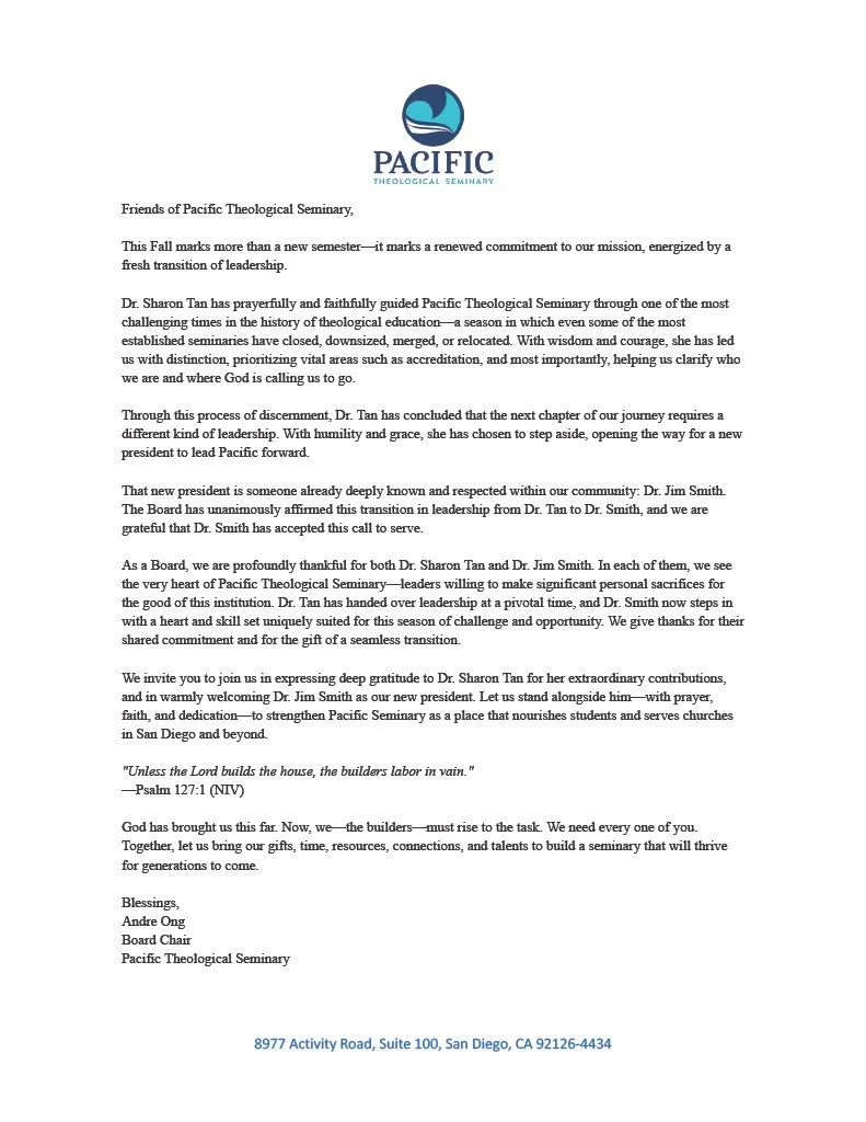 A Message from the Chairman of the Board