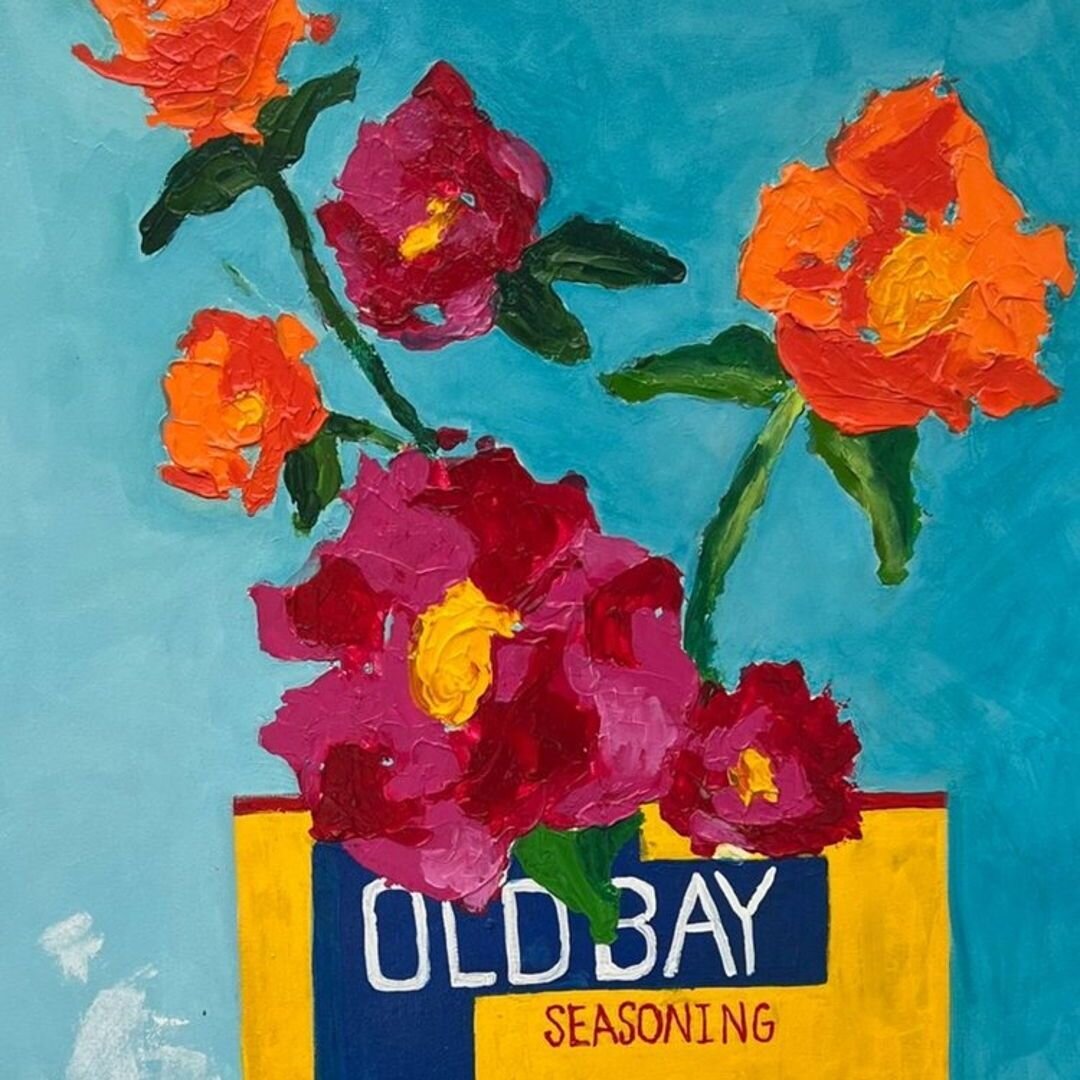 &quot;Sunday Best&quot; is still available for purchase! This original 30 x 40&quot; painting is on my website - shipping and tax are included!

The @oldbay_seasoning can, with its distinctive design and recognizable branding, adds a touch of nostalg